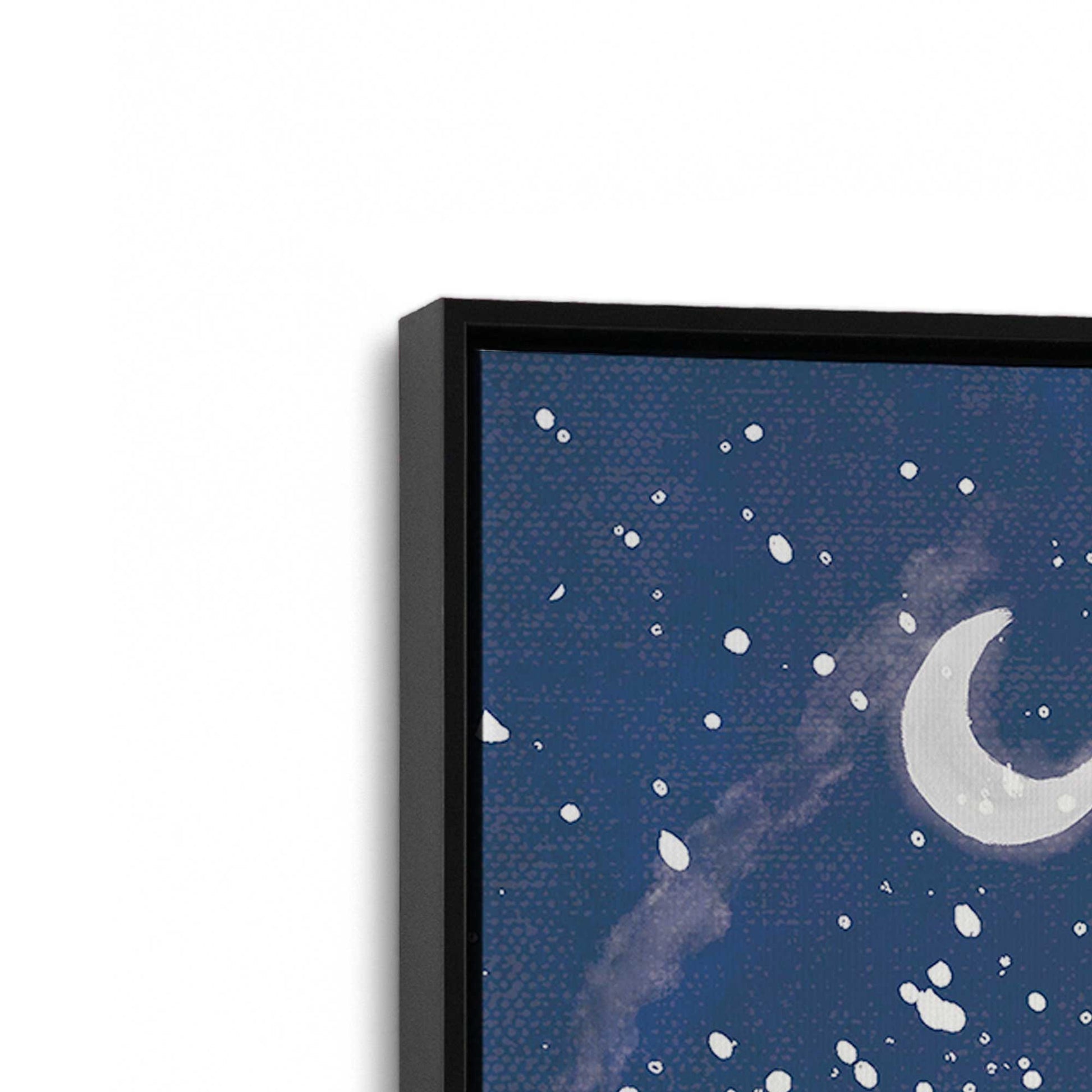 [Color:Satin Black], Picture of art in a Satin Black frame at an angle