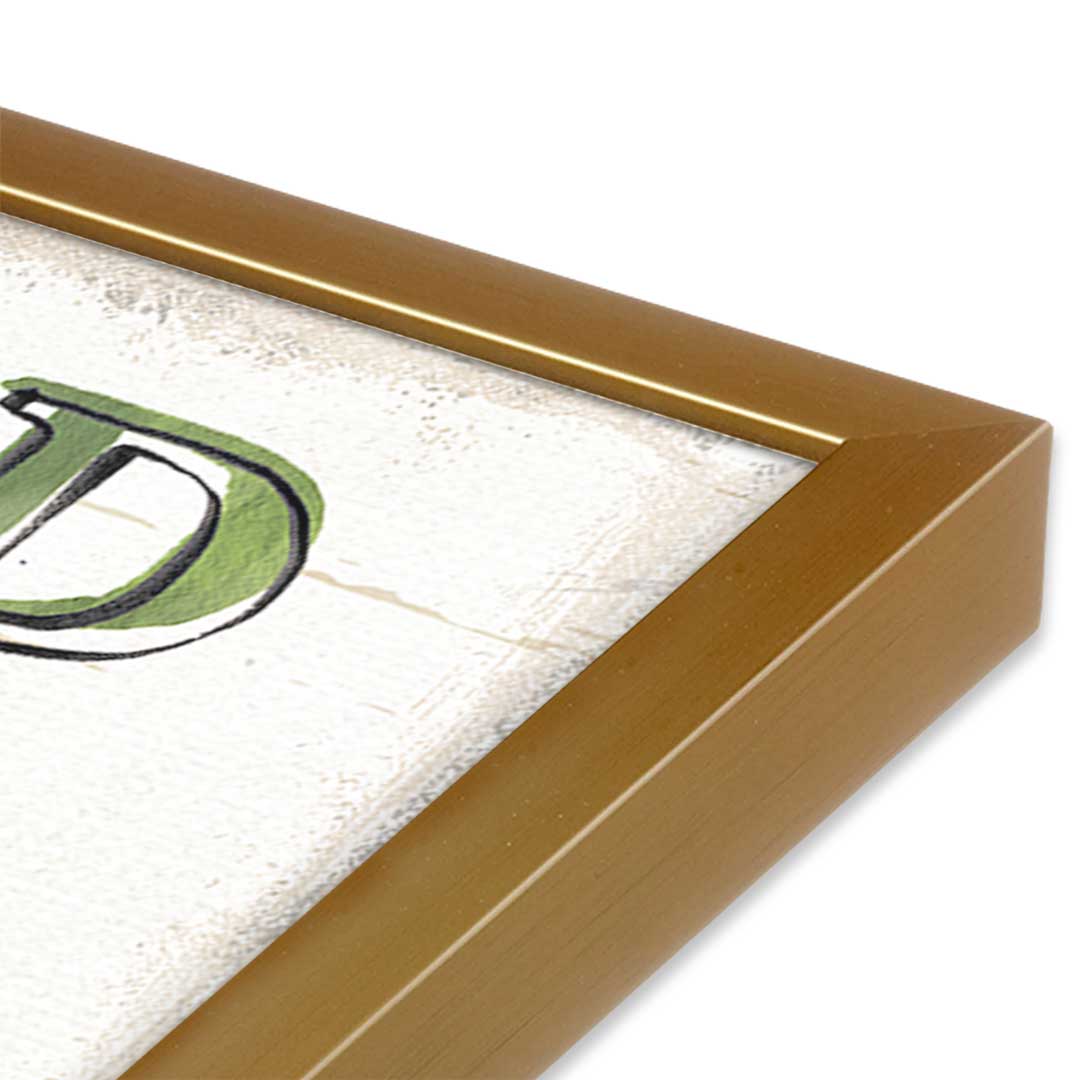 [Color:Polished Gold], Picture of art in a Polished Gold frame at an angle