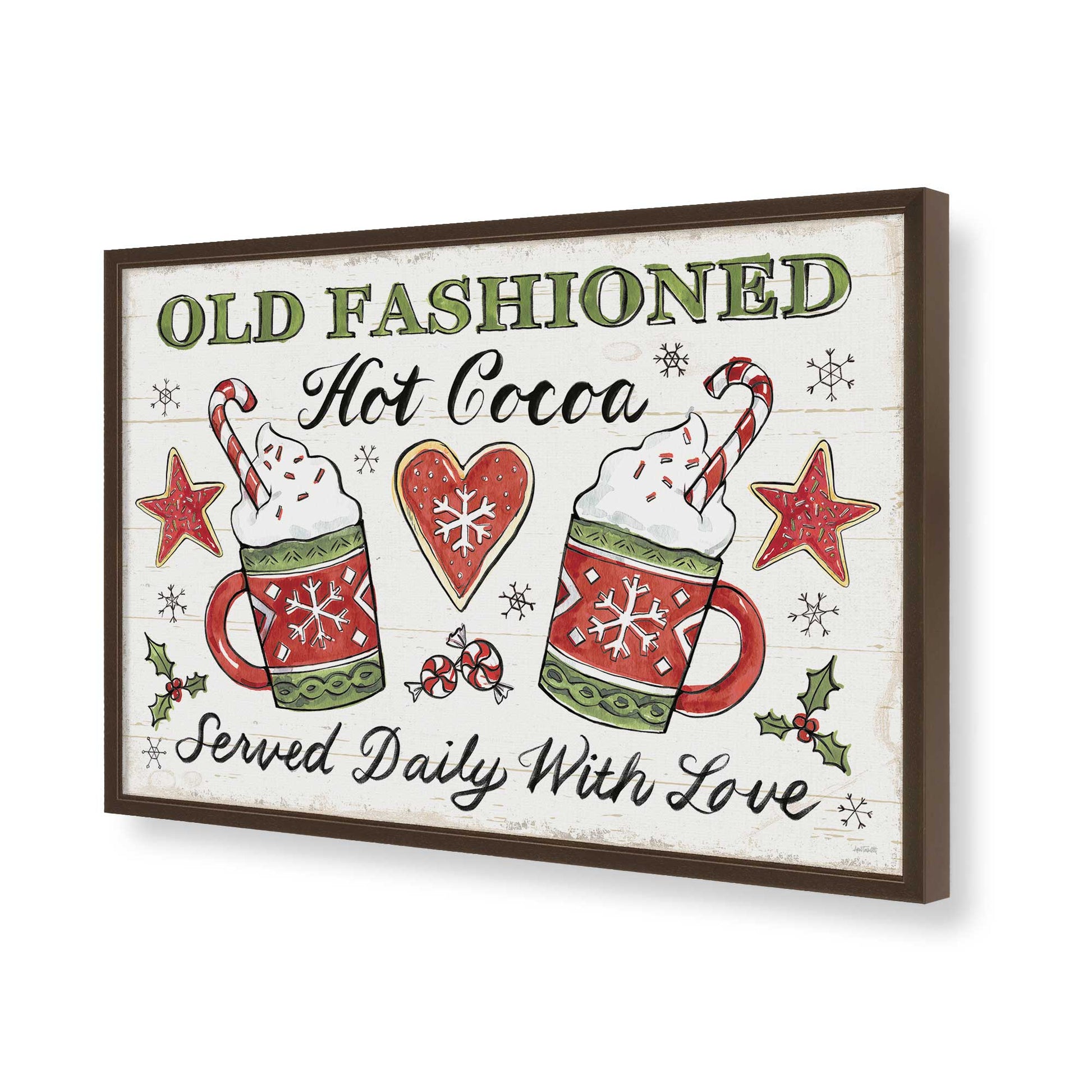 [Color:Brown], Picture of art in a Brown frame of the corner