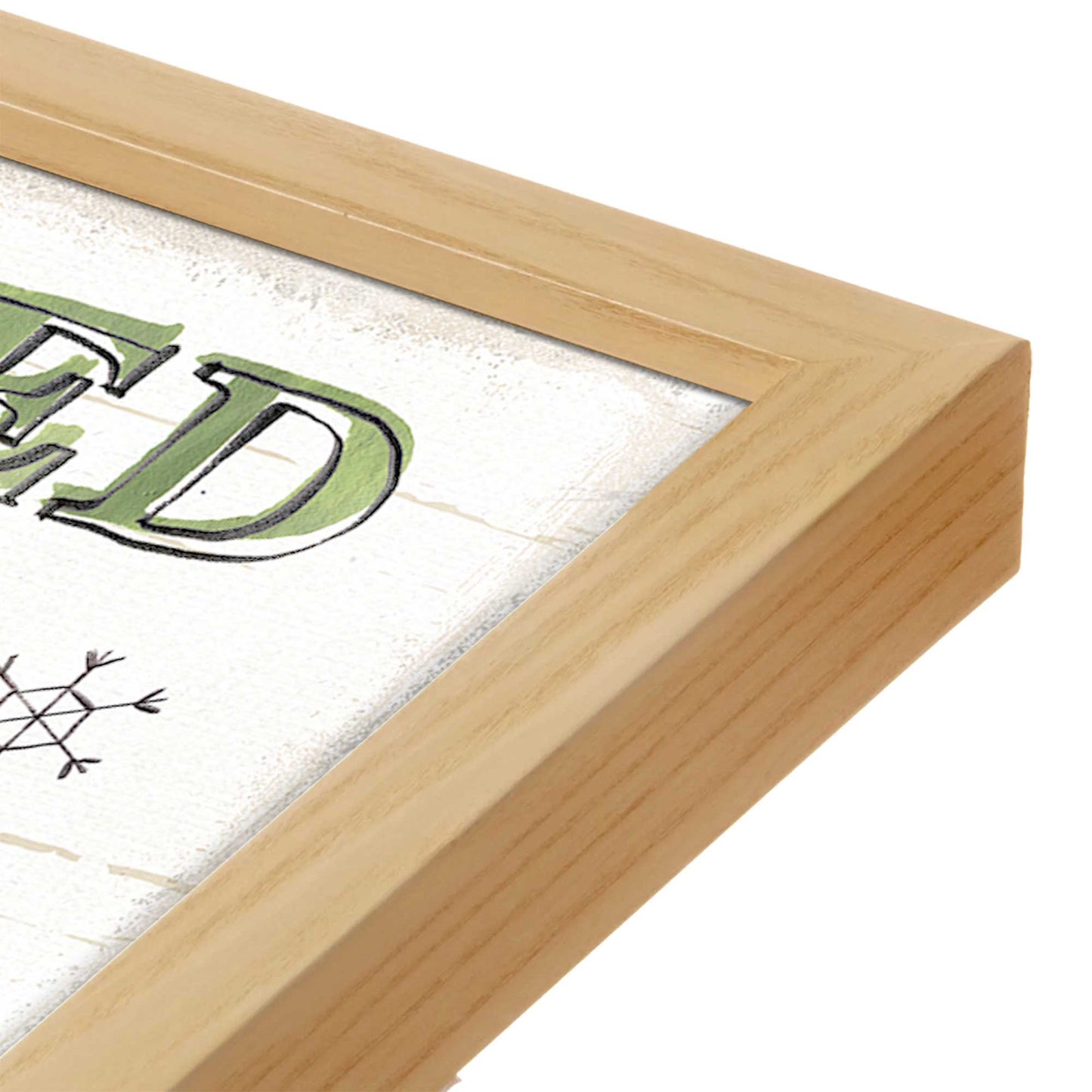 [Color:American Maple], Picture of art in a American Maple frame at an angle