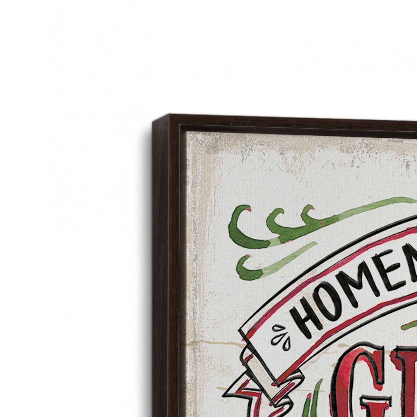 [Color:Espresso], Picture of art in a Espresso frame at an angle