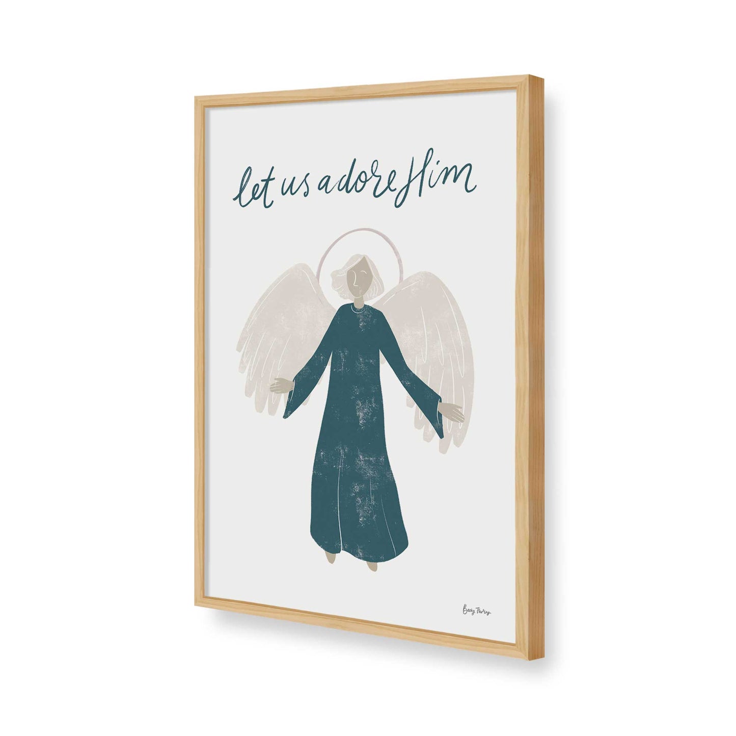 [Color:American Maple], Picture of art in a American Maple frame of the corner