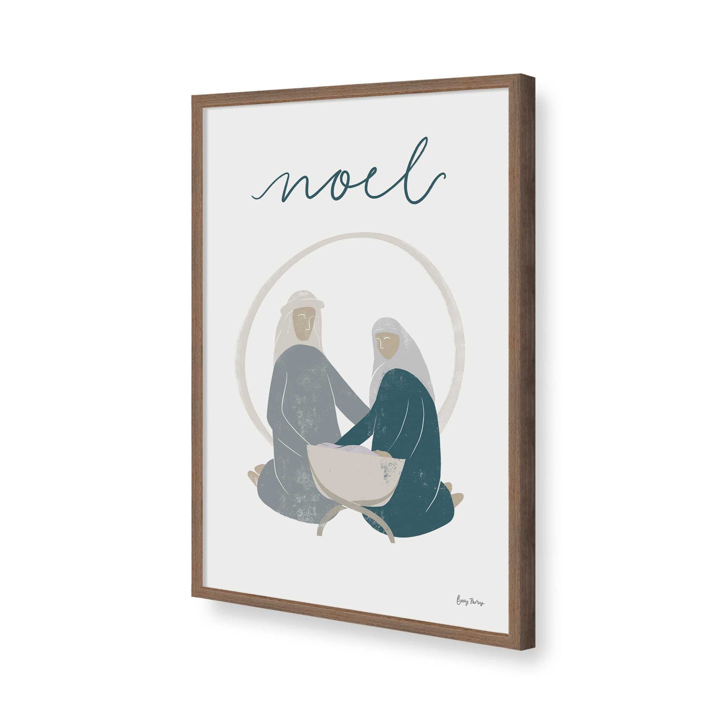 [Color:Walnut], Picture of art in a Walnut frame of the corner