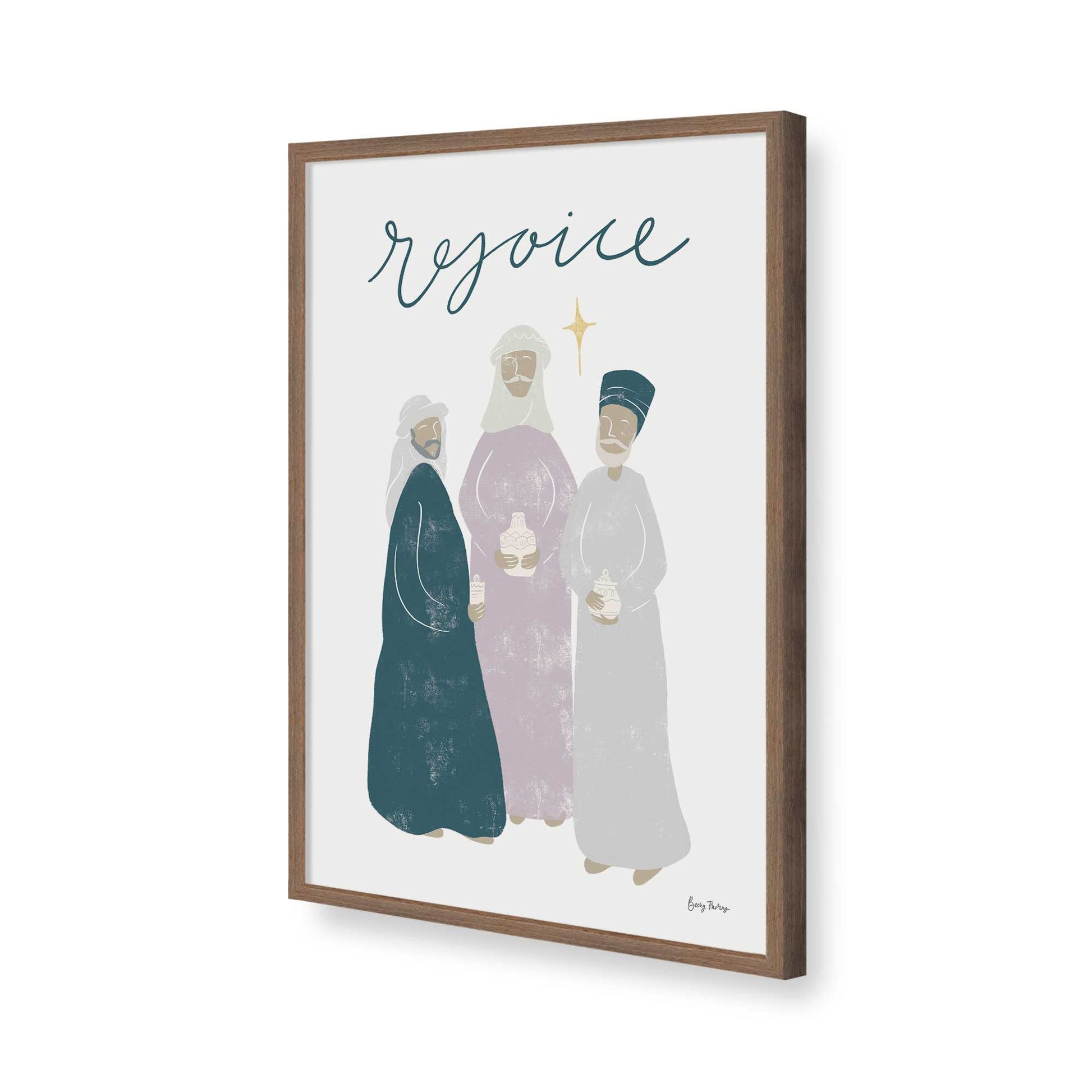 [Color:Walnut], Picture of art in a Walnut frame of the corner