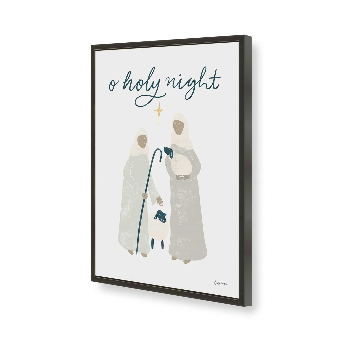 [Color:Satin Black], Picture of art in a Satin Black frame of the corner