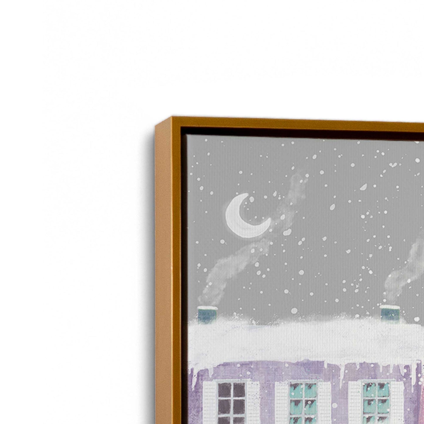 [Color:Polished Gold], Picture of art in a Polished Gold frame at an angle