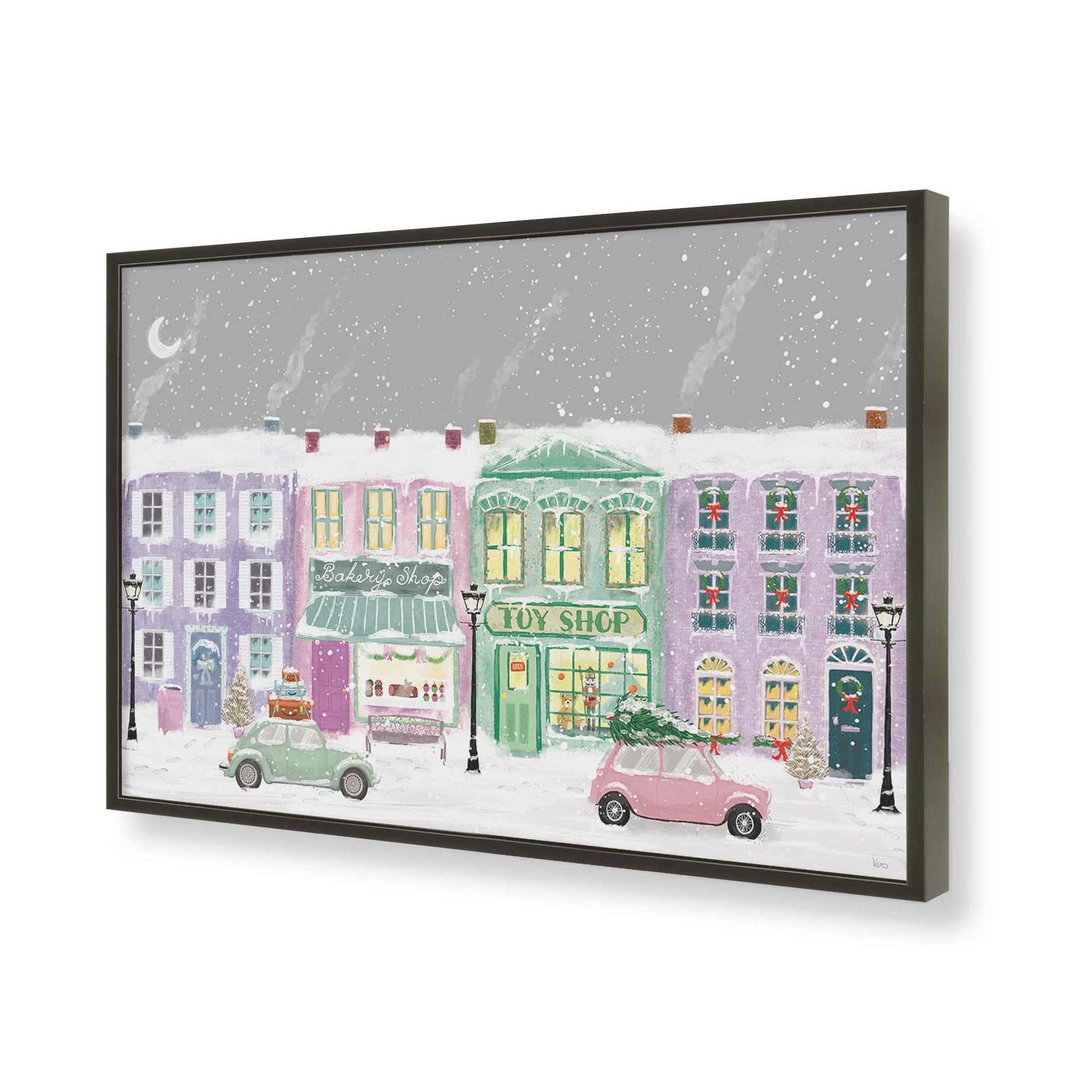 [Color:Satin Black], Picture of art in a Satin Black frame of the corner