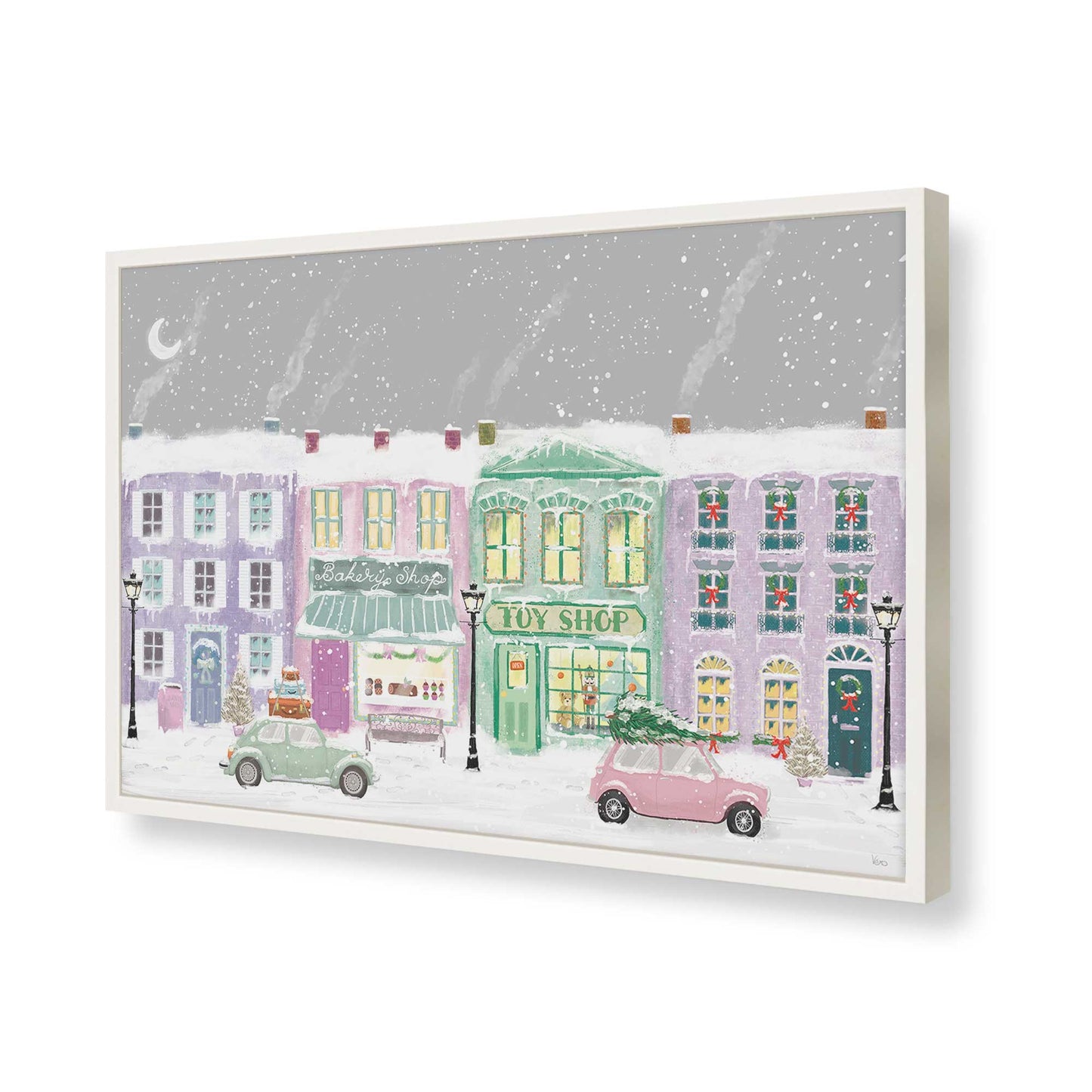 [Color:Opaque White], Picture of art in a Opaque White frame of the corner