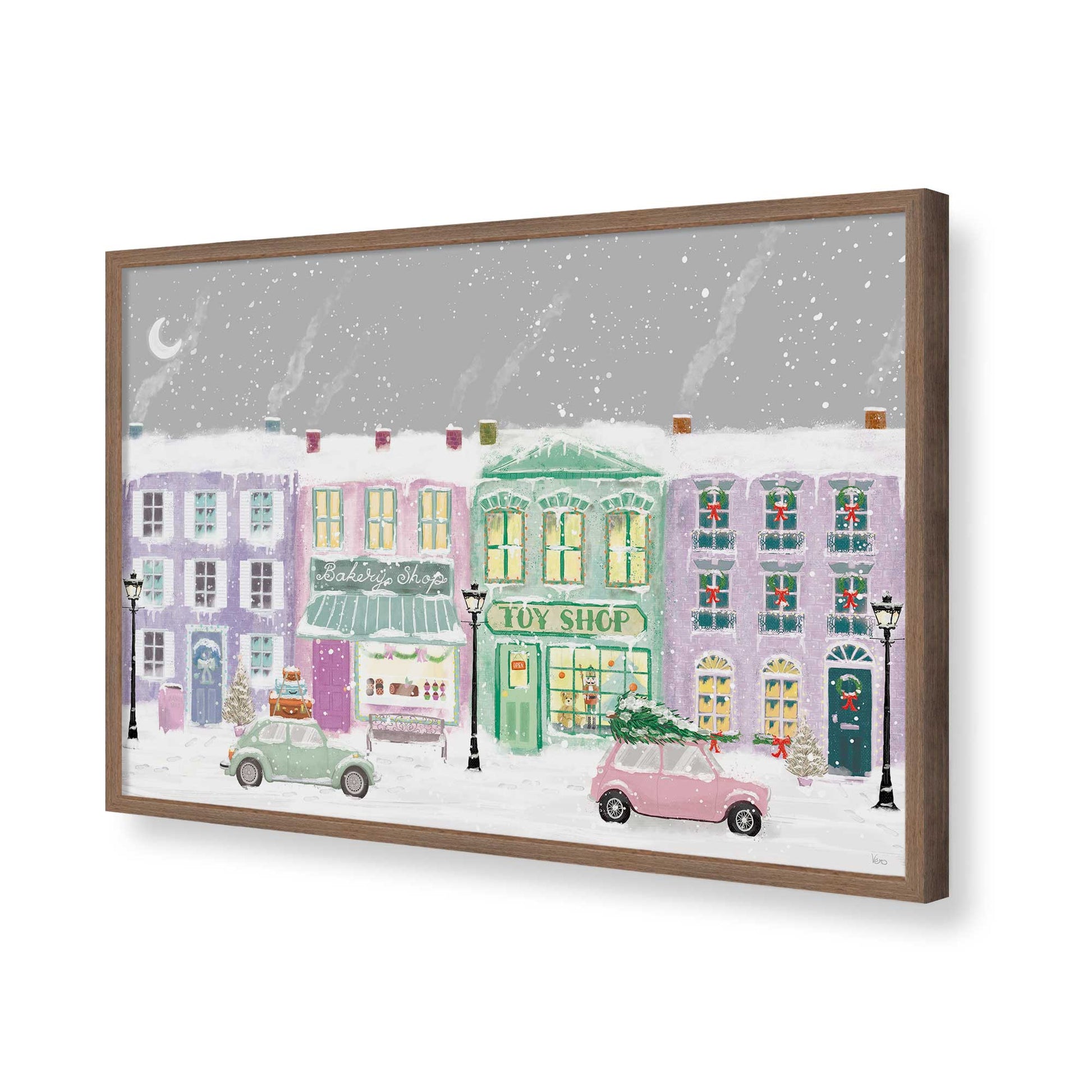 [Color:Walnut], Picture of art in a Walnut frame of the corner