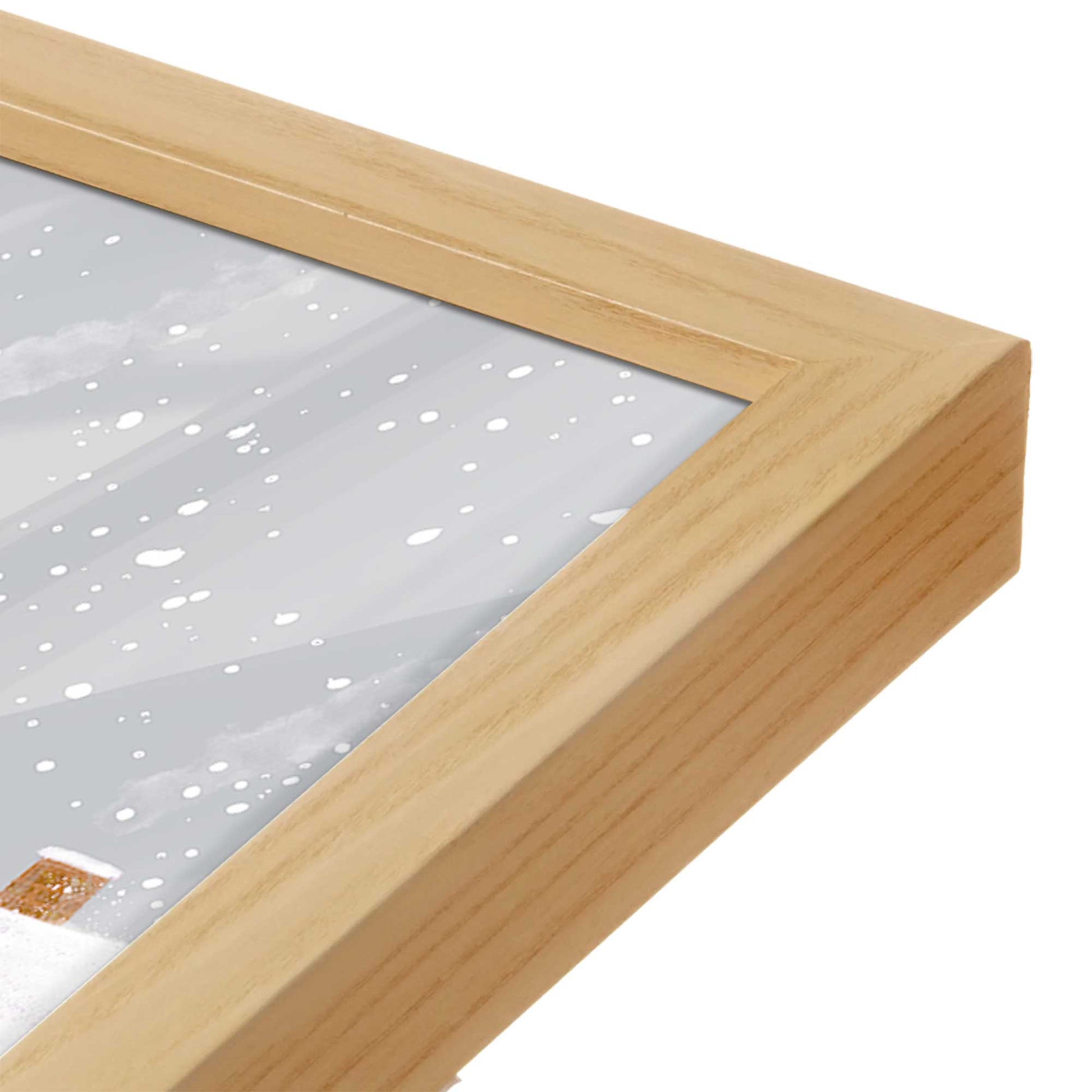 [Color:American Maple], Picture of art in a American Maple frame at an angle