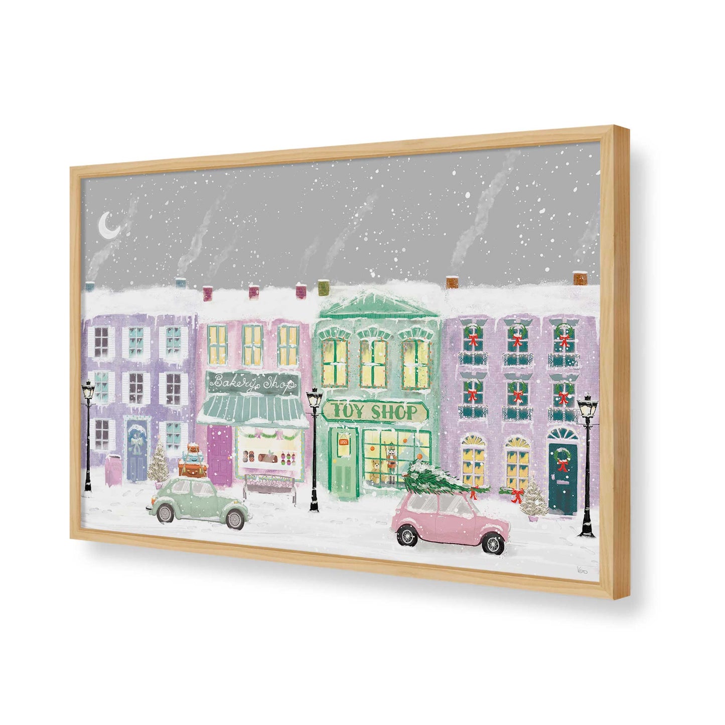 [Color:American Maple], Picture of art in a American Maple frame of the corner