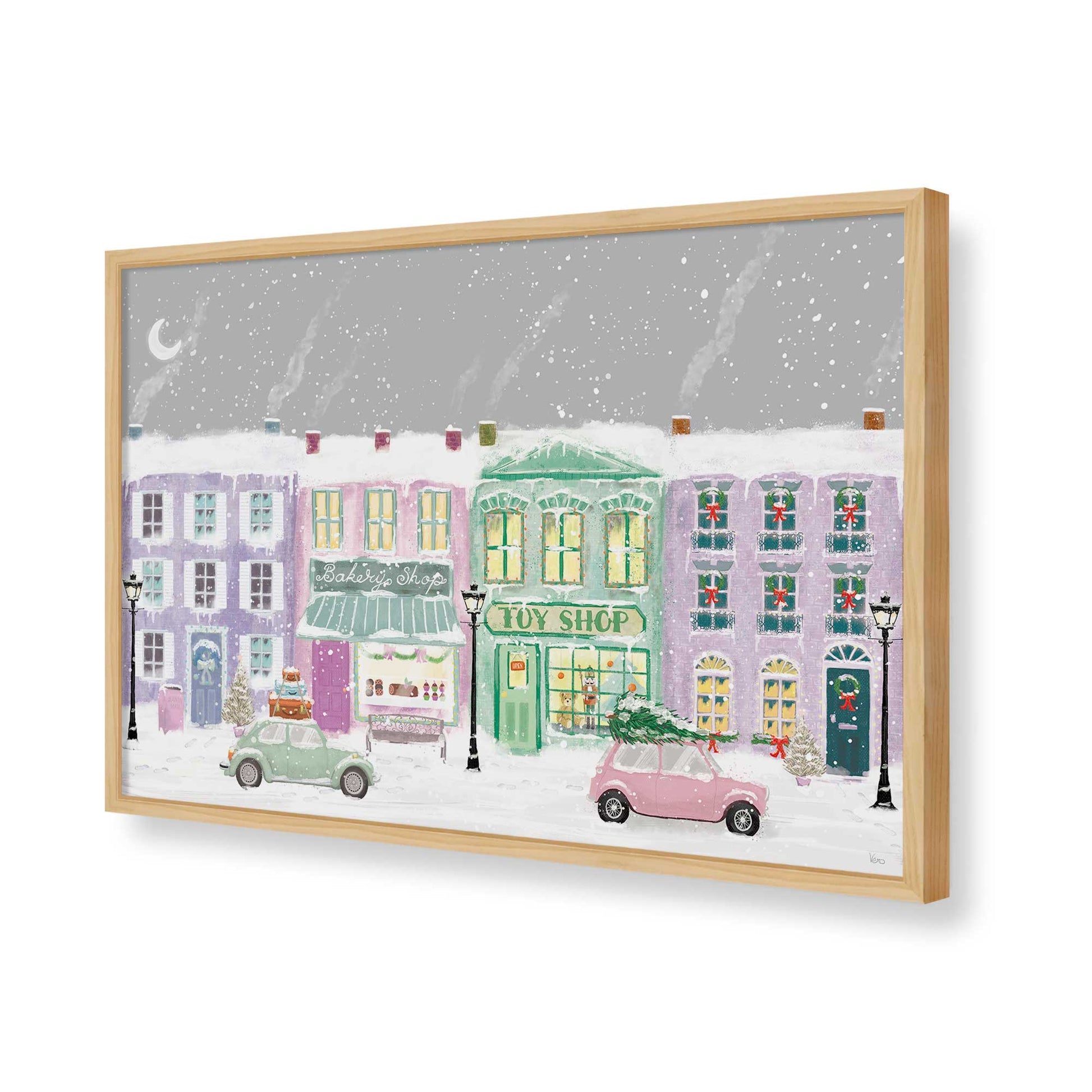 [Color:American Maple], Picture of art in a American Maple frame of the corner