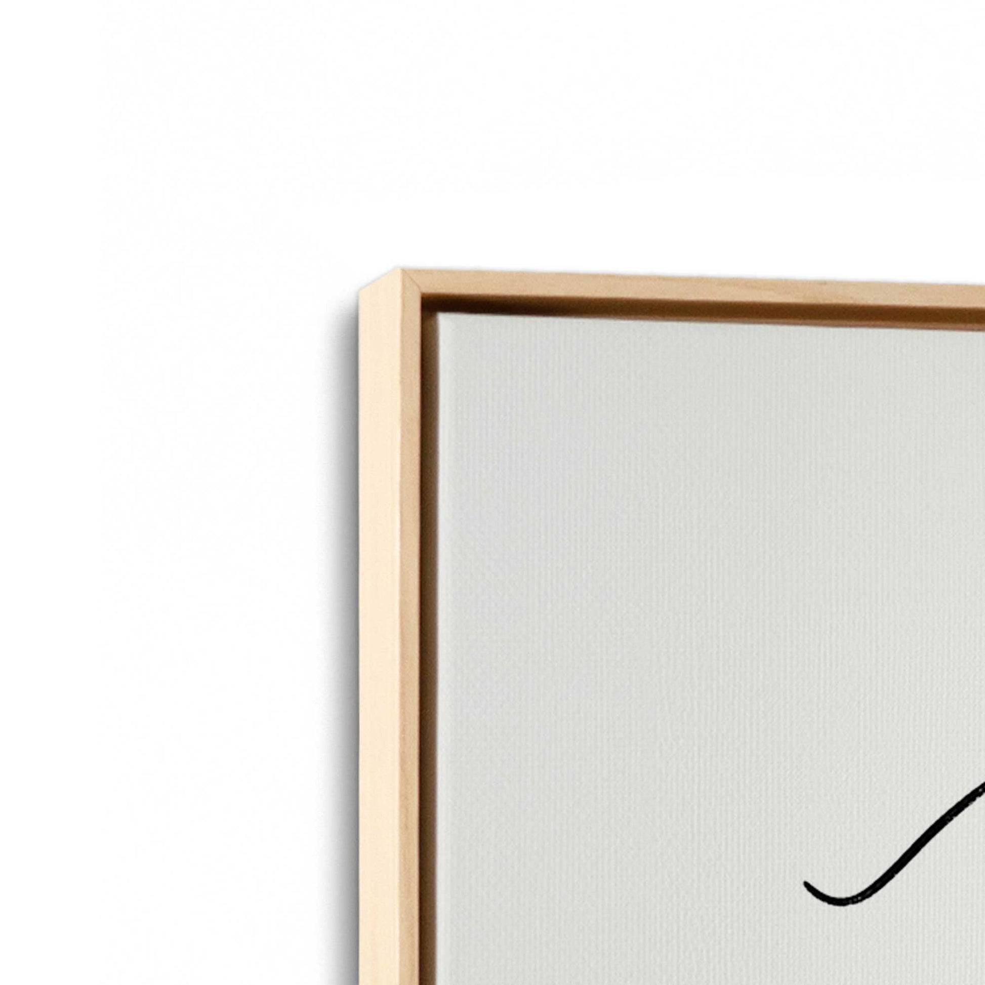 [Color:American Maple], Picture of art in a American Maple frame at an angle