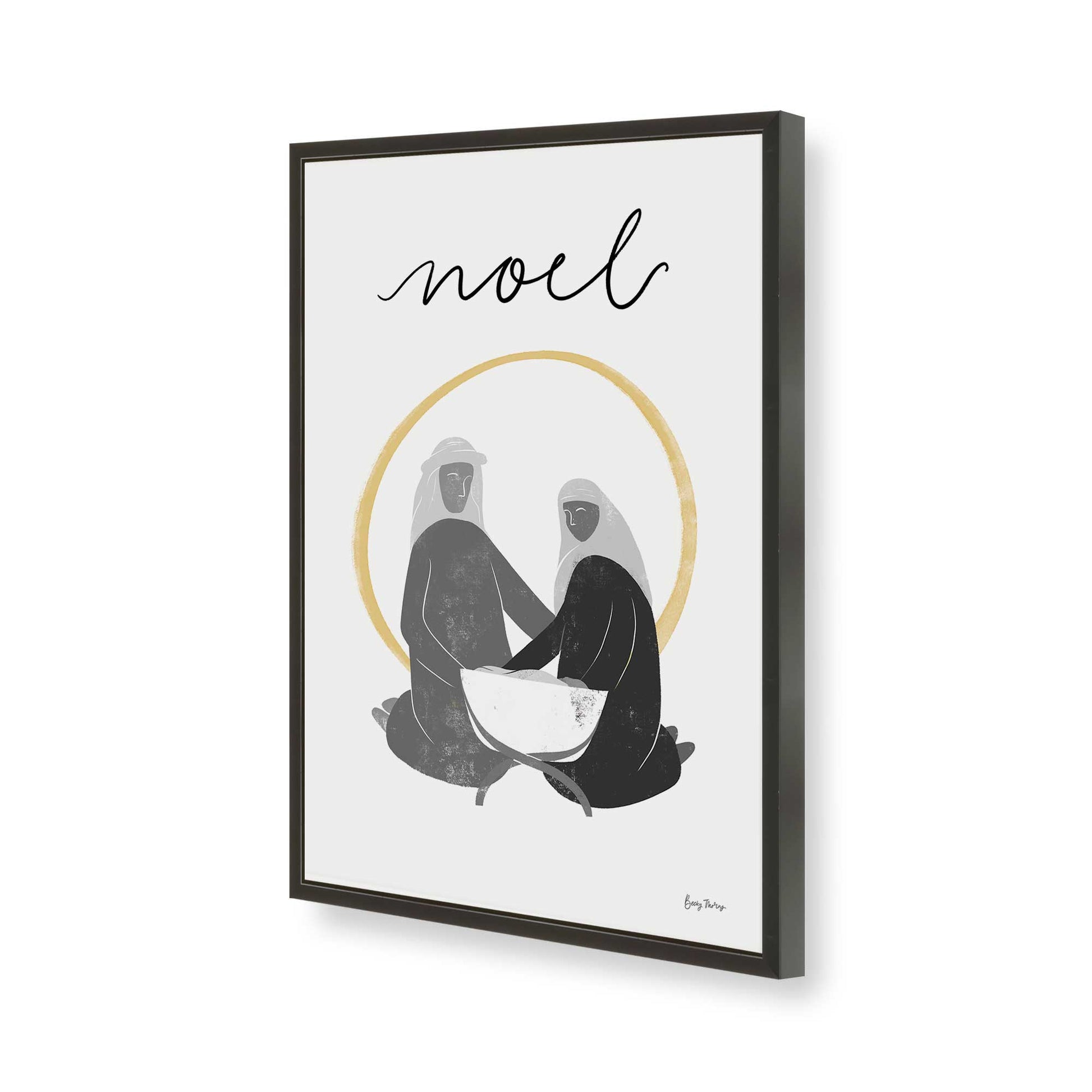 [Color:Satin Black], Picture of art in a Satin Black frame of the corner