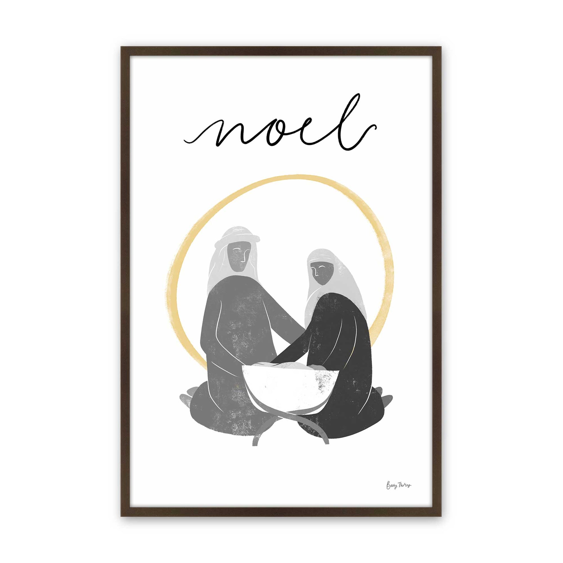 [Color:Brown], Picture of art in a Brown frame