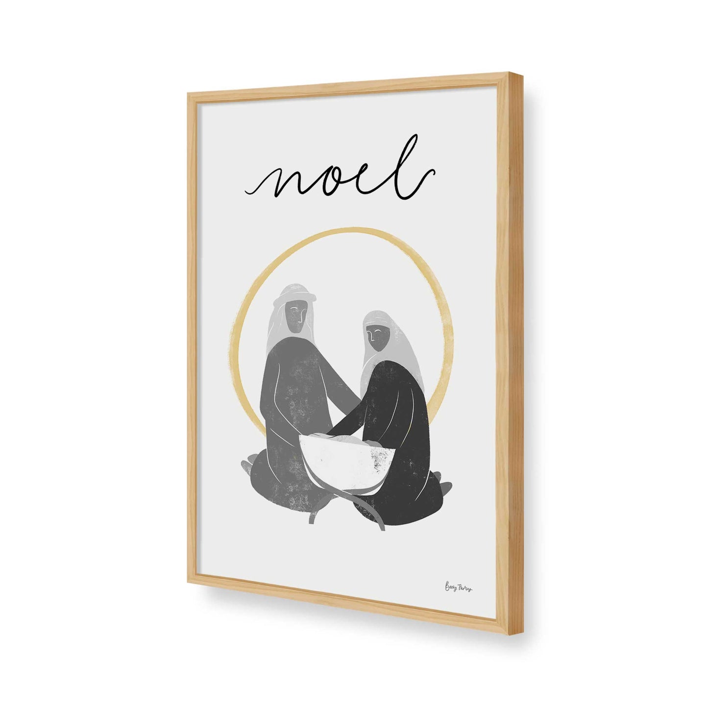 [Color:American Maple], Picture of art in a American Maple frame of the corner