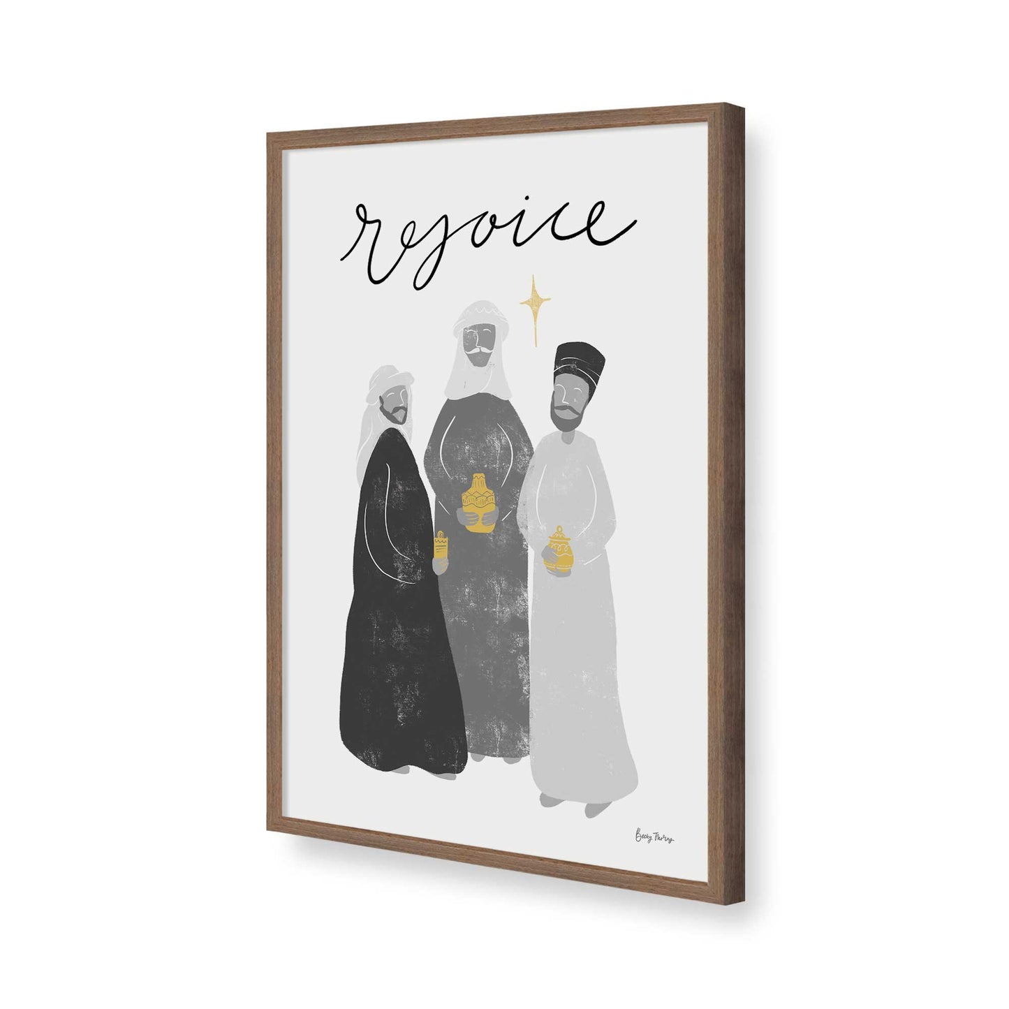 [Color:Walnut], Picture of art in a Walnut frame of the corner