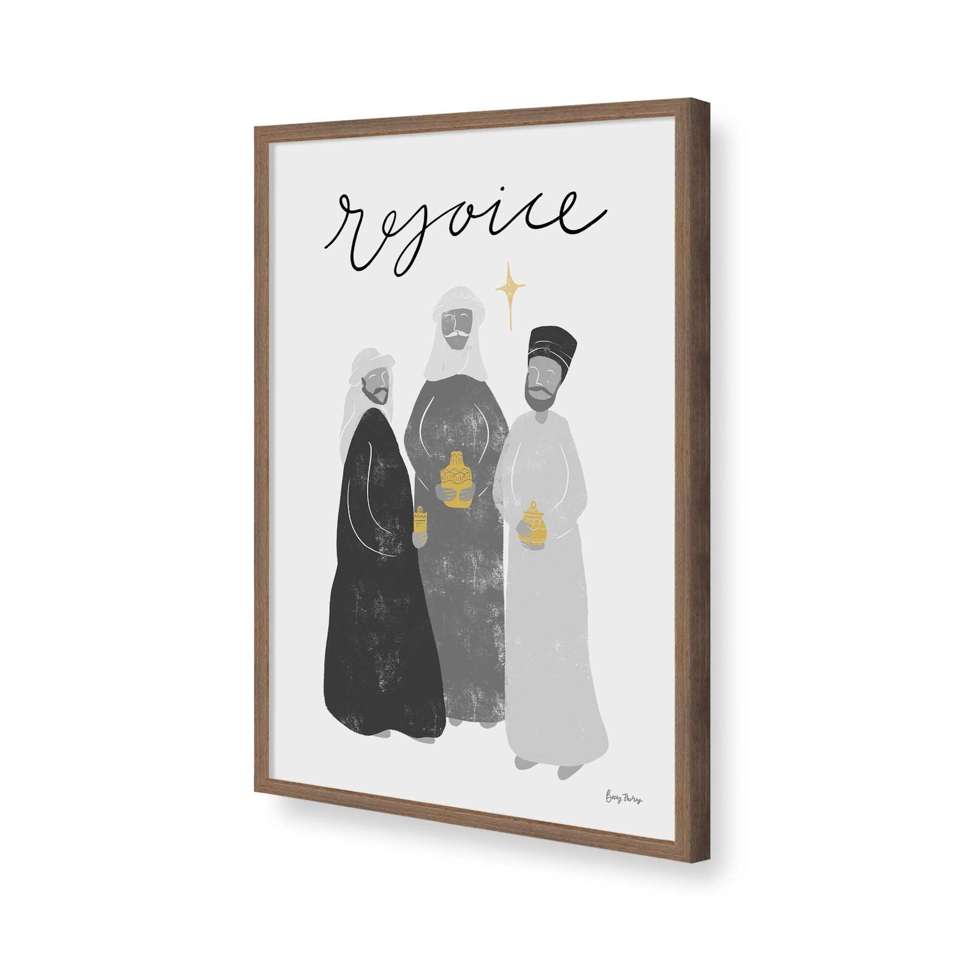 [Color:Walnut], Picture of art in a Walnut frame of the corner