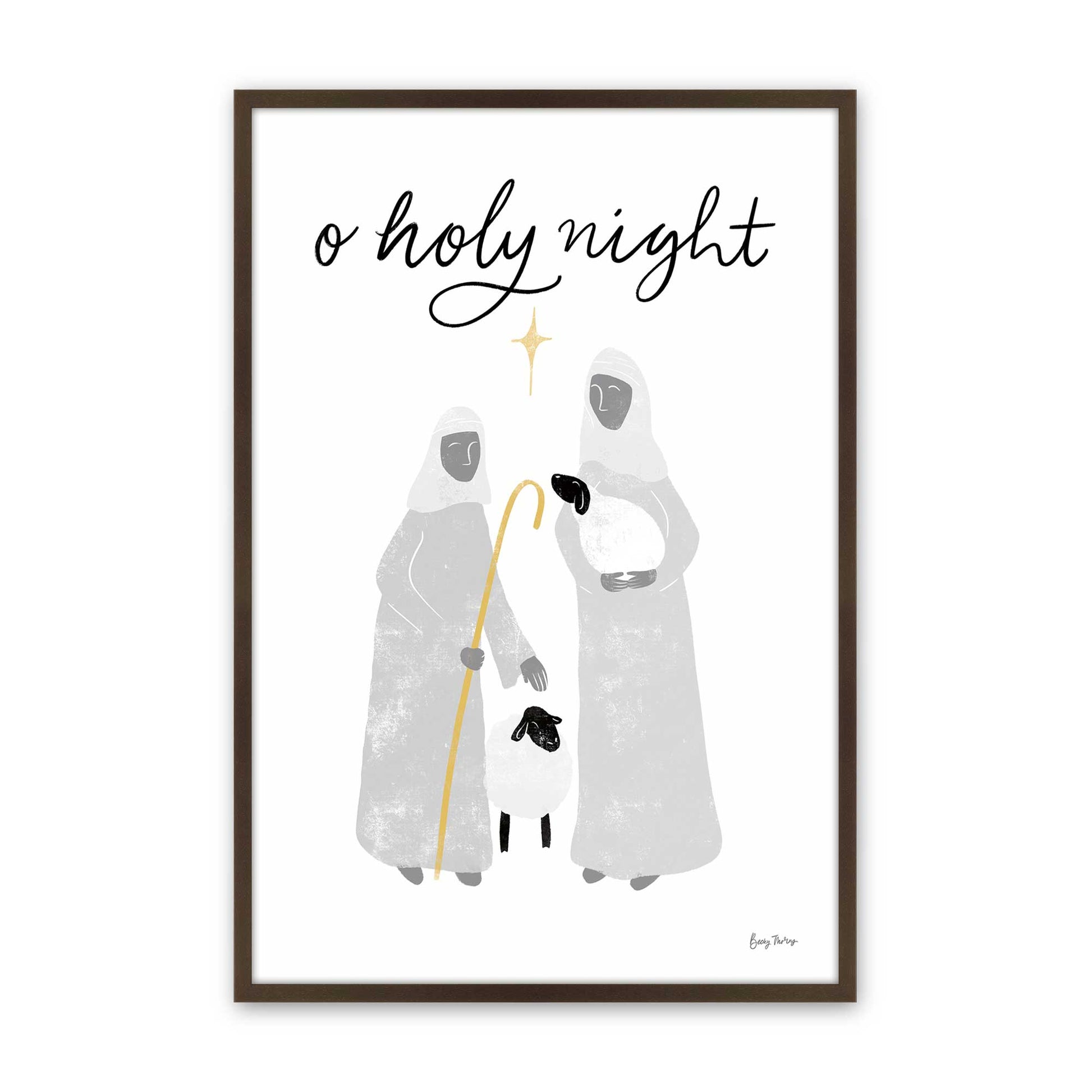 [Color:Brown], Picture of art in a Brown frame