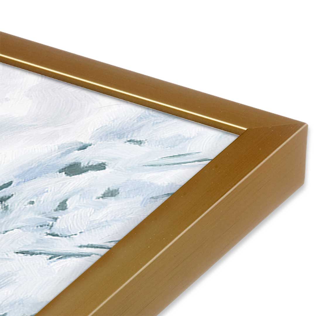 [Color:Polished Gold], Picture of art in a Polished Gold frame at an angle