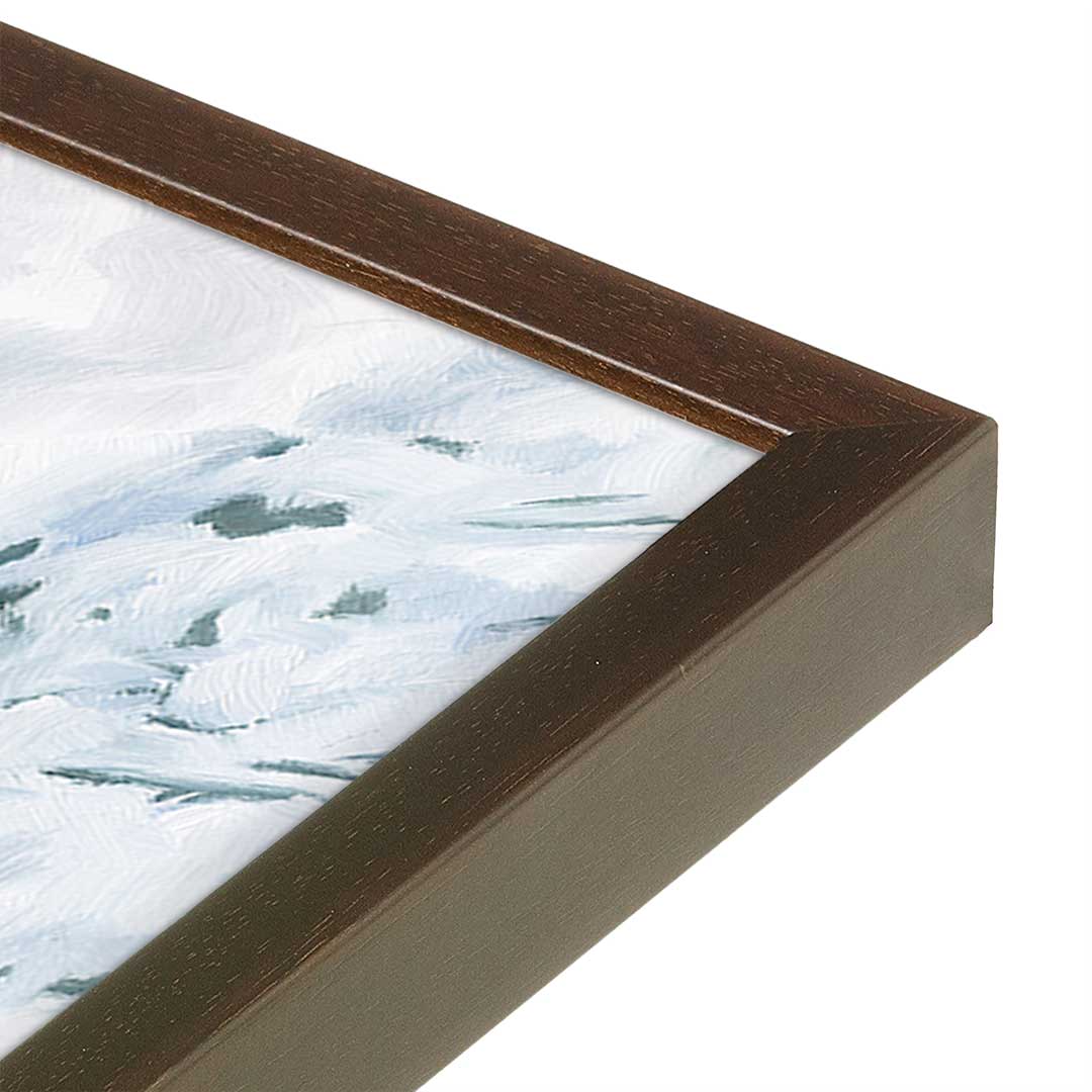 [Color:Brown], Picture of art in a Brown frame at an angle