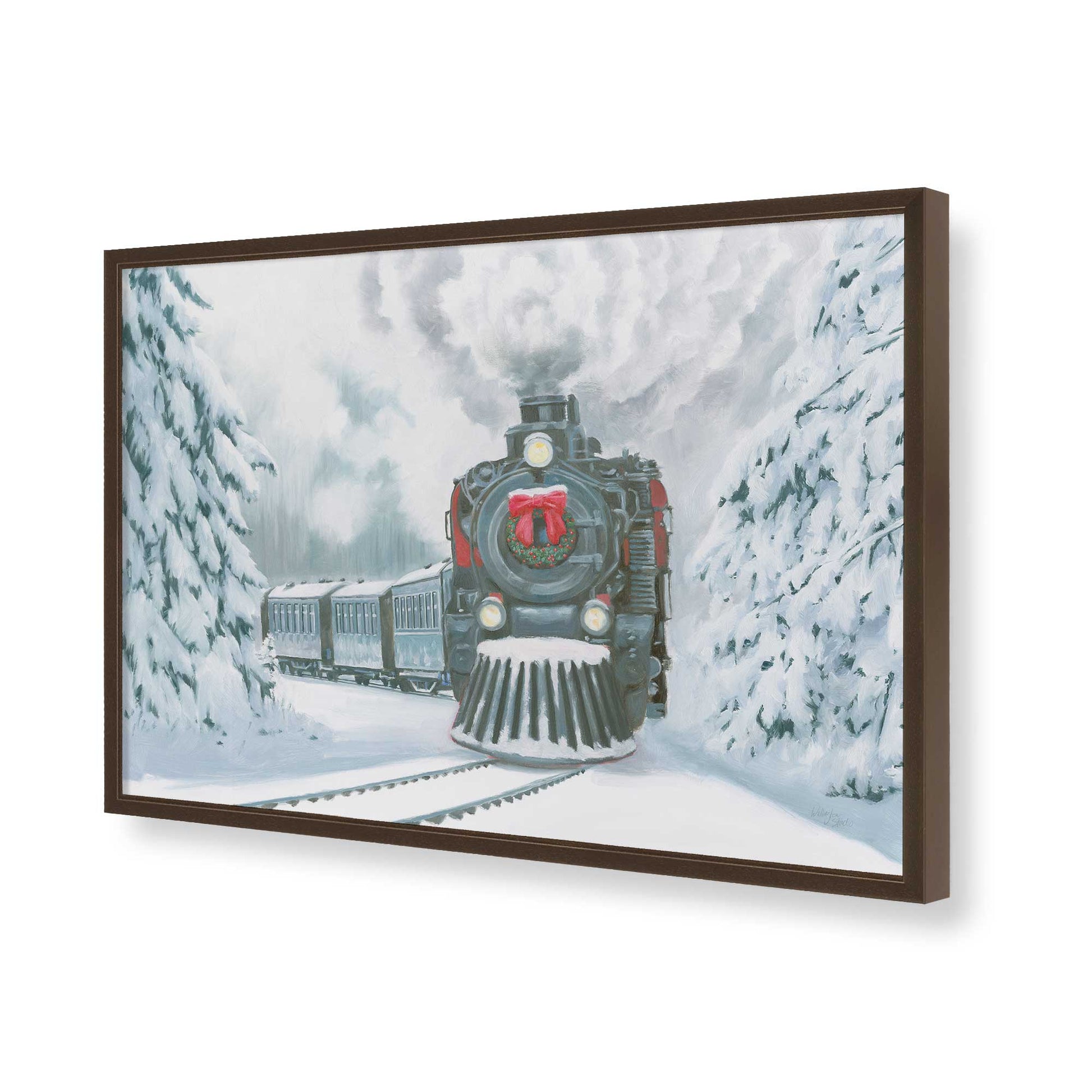 [Color:Brown], Picture of art in a Brown frame of the corner