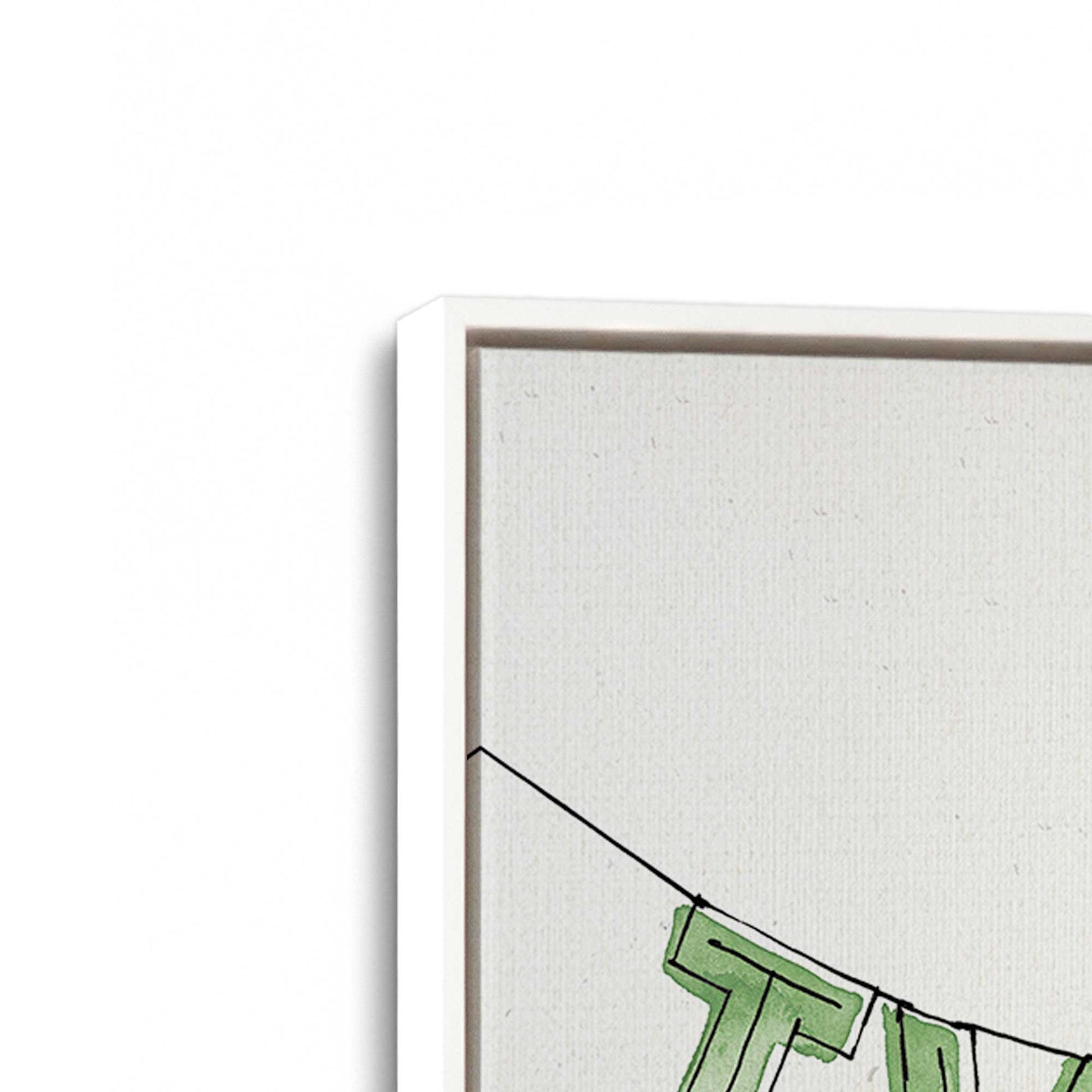 [Color:Opaque White], Picture of art in a White frame at an angle