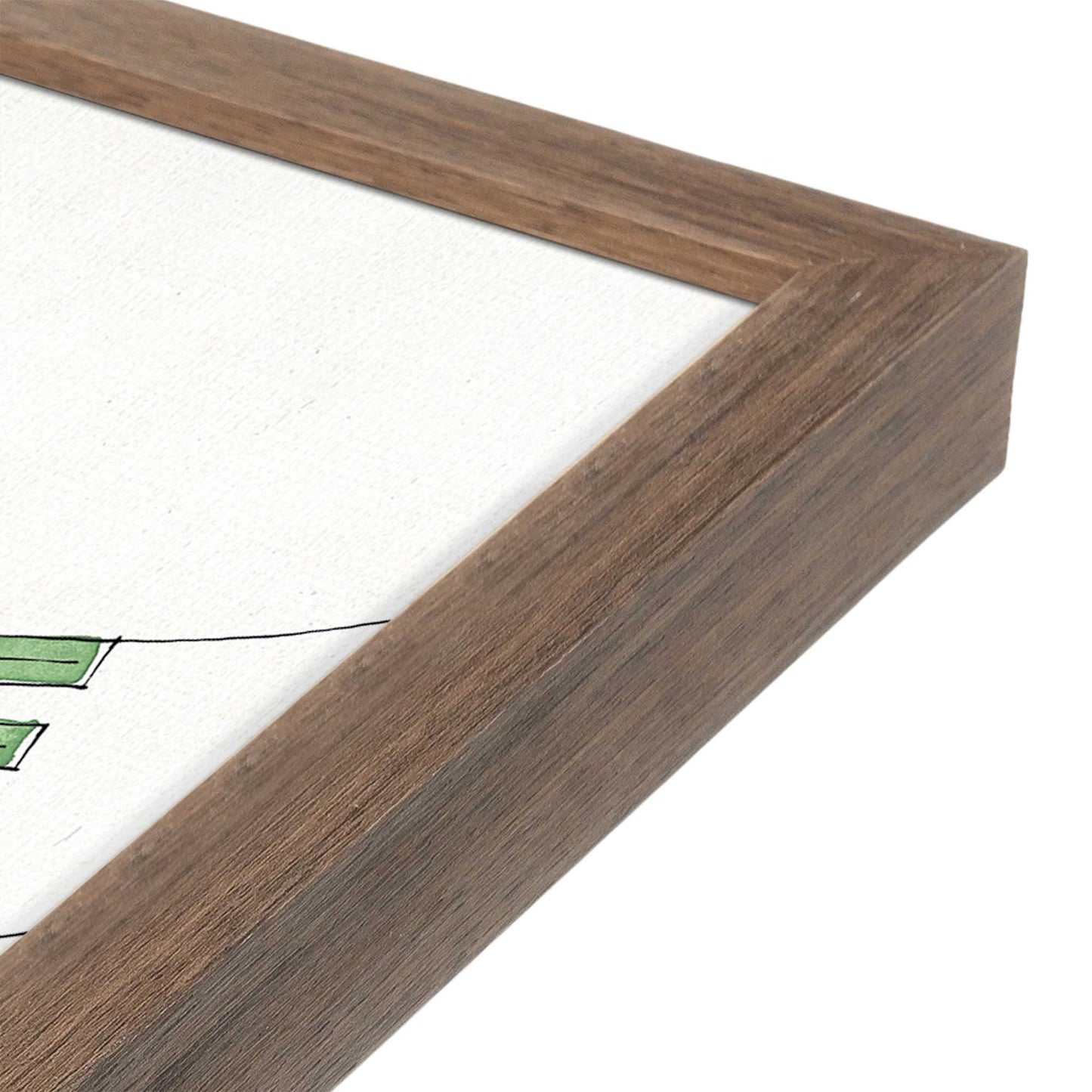 [Color:Walnut], Picture of art in a Walnut frame at an angle