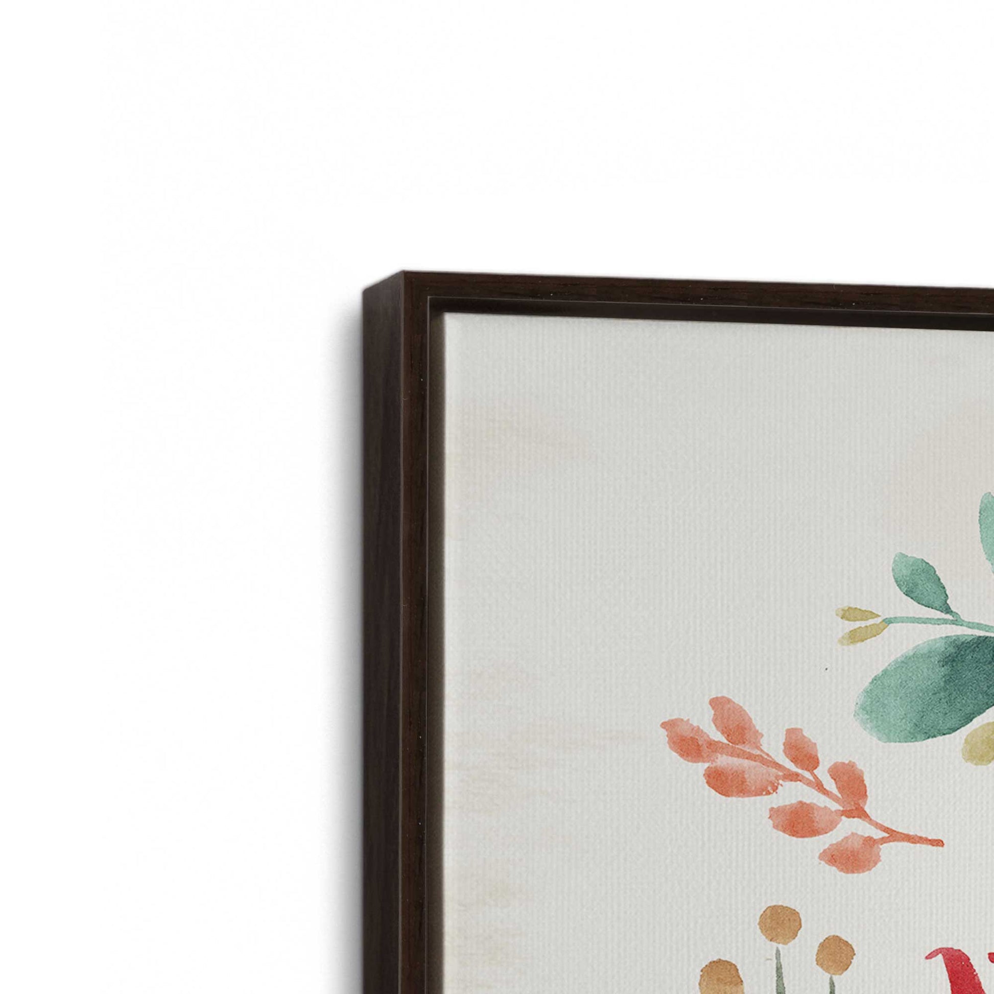 [Color:Espresso], Picture of art in a Espresso frame at an angle