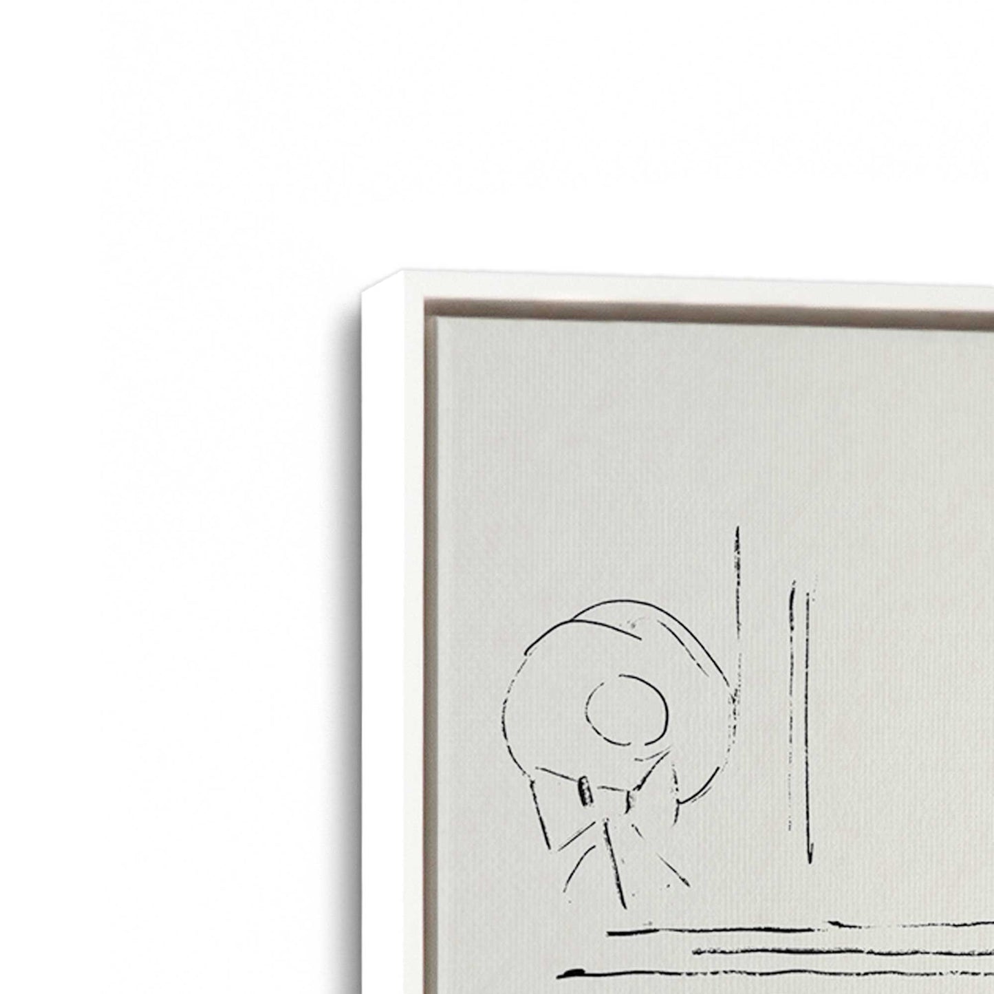 [Color:Opaque White], Picture of art in a White frame at an angle