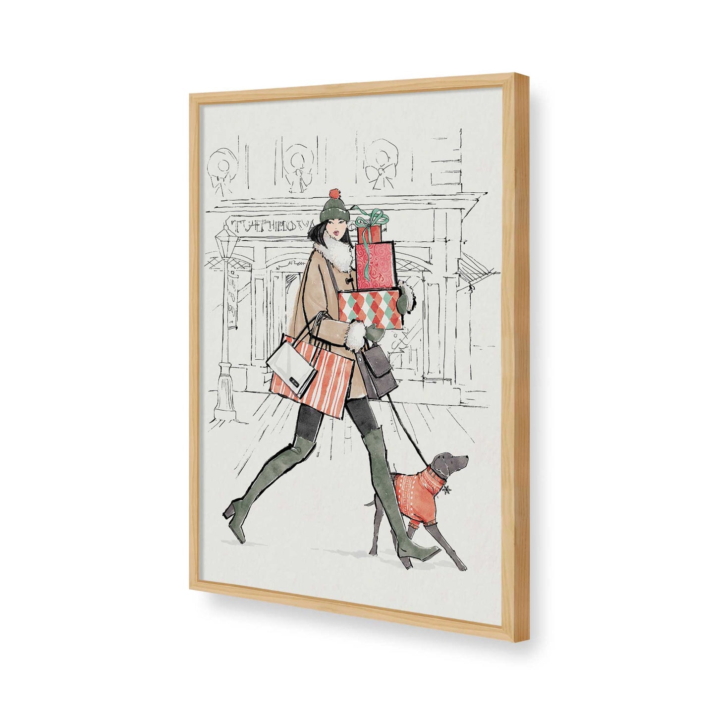 [Color:American Maple], Picture of art in a American Maple frame of the corner