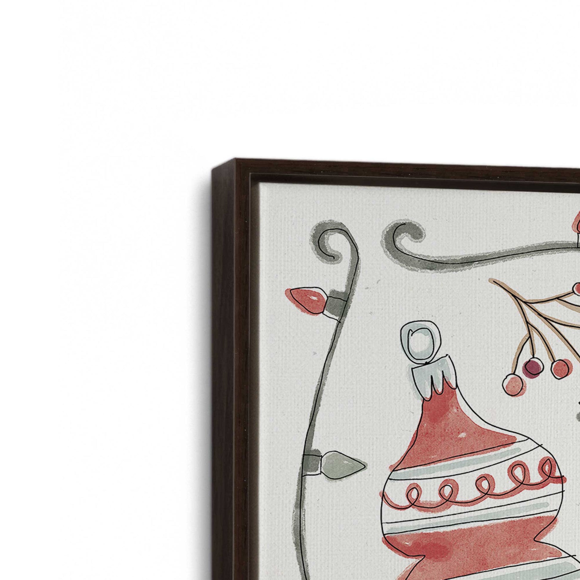 [Color:Espresso], Picture of art in a Espresso frame at an angle