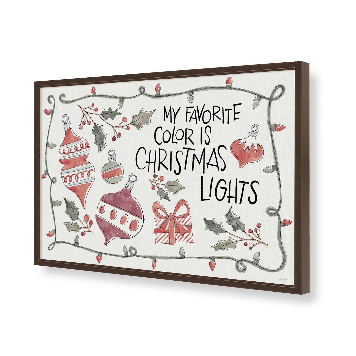 [Color:Brown], Picture of art in a Brown frame of the corner