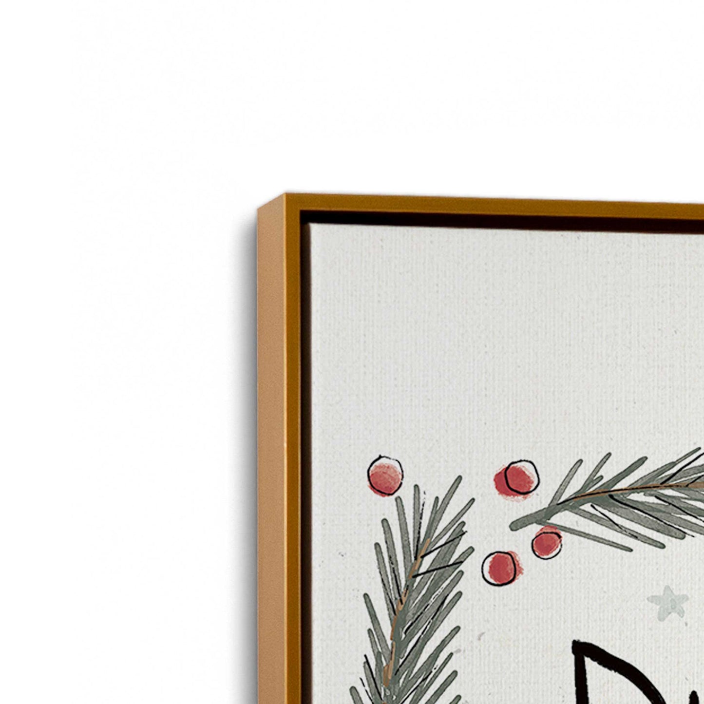 [Color:Polished Gold], Picture of art in a Polished Gold frame at an angle