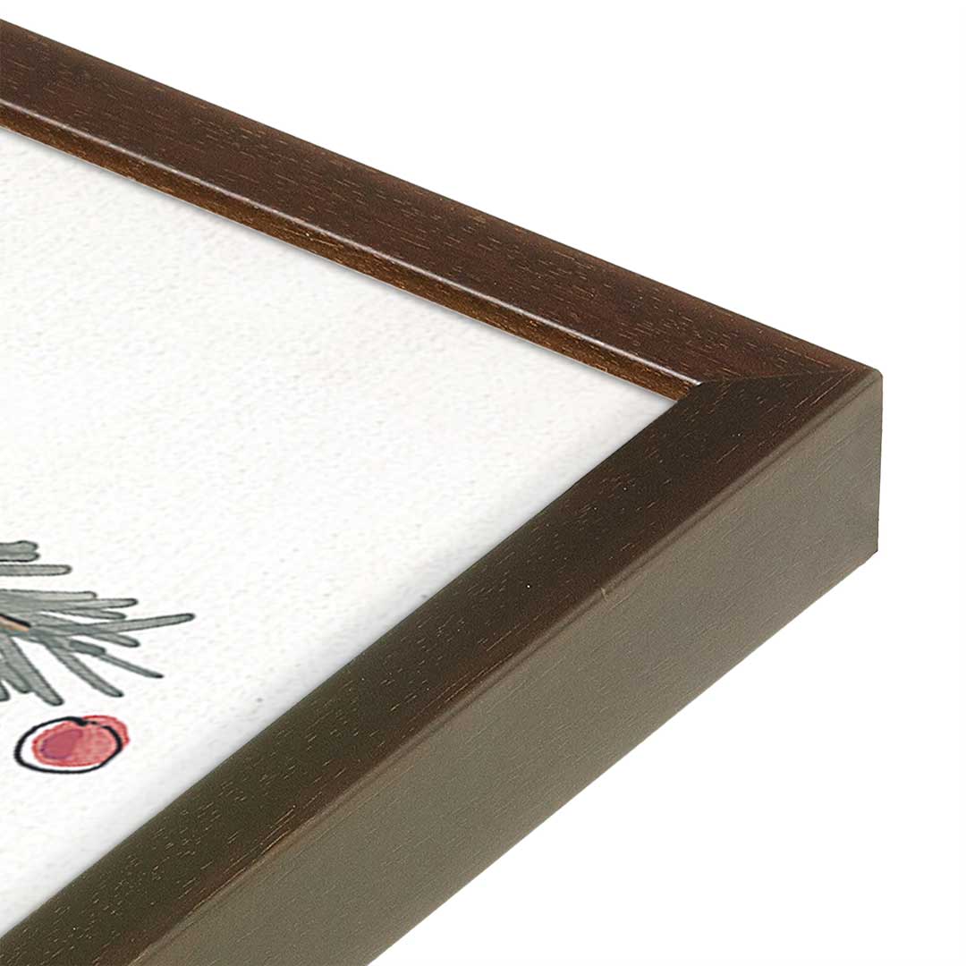 [Color:Brown], Picture of art in a Brown frame at an angle