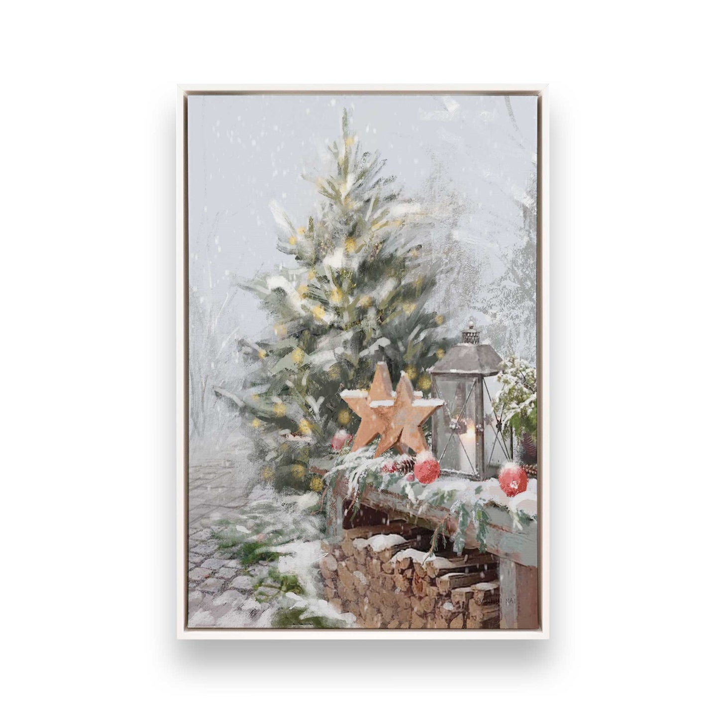 [Color:Opaque White], Picture of art in a White frame