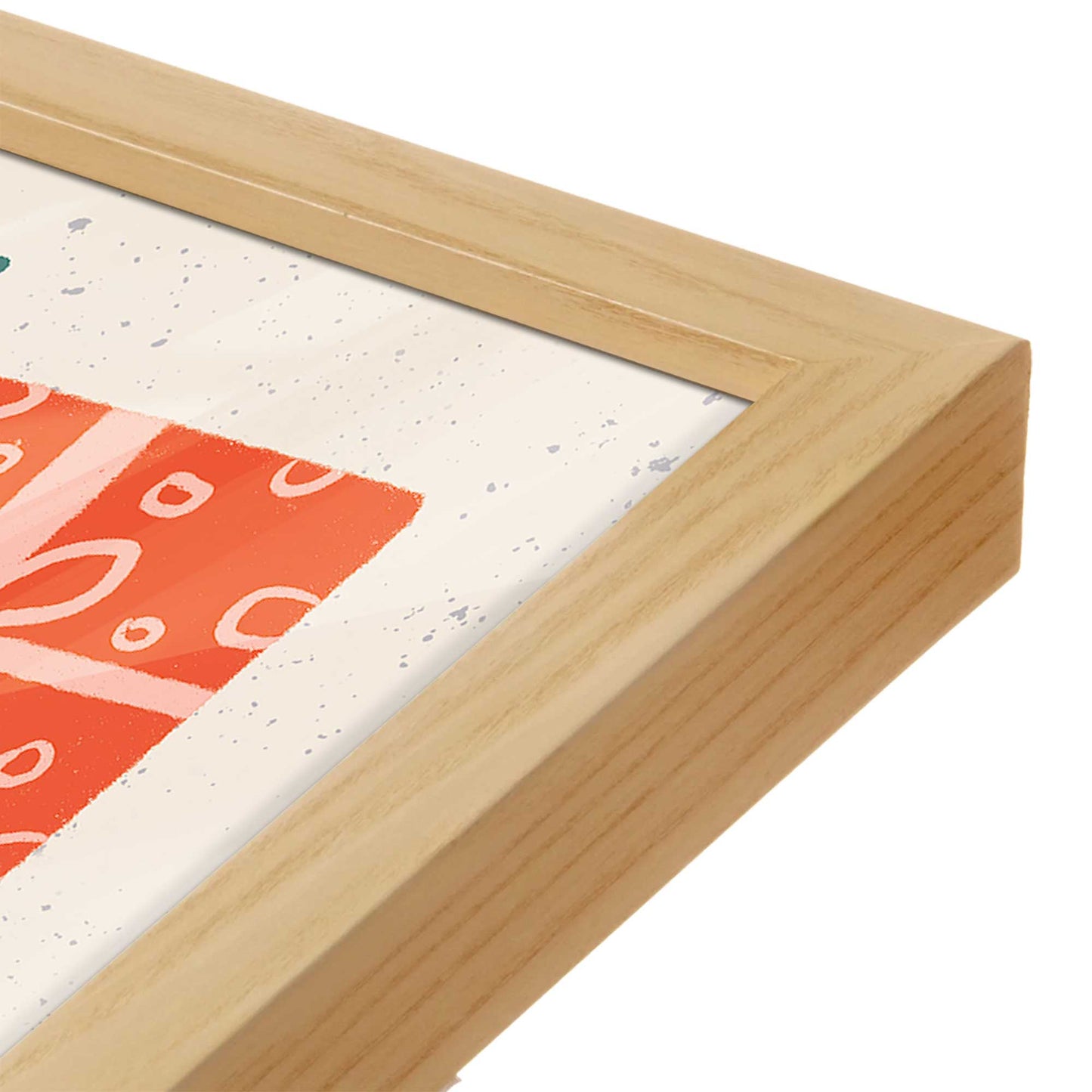 [Color:American Maple], Picture of art in a American Maple frame at an angle