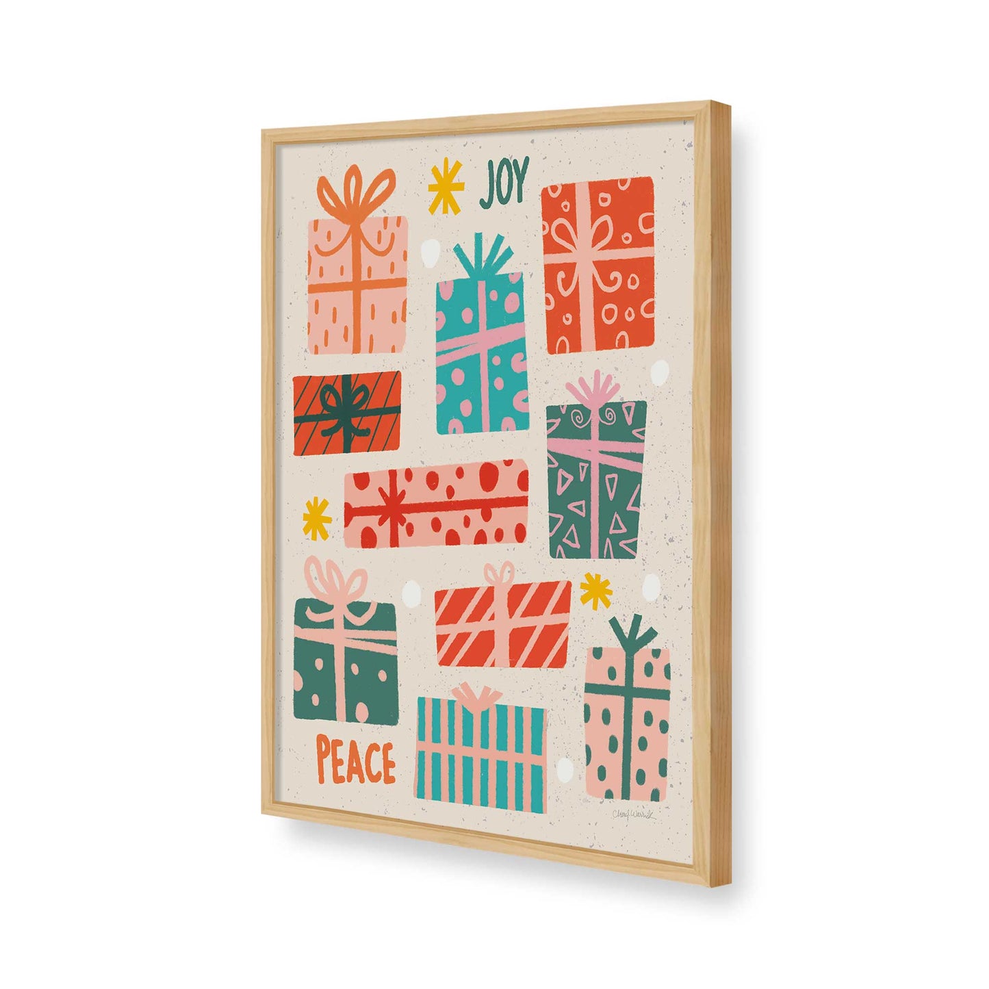 [Color:American Maple], Picture of art in a American Maple frame of the corner