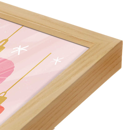 [Color:American Maple], Picture of art in a American Maple frame at an angle