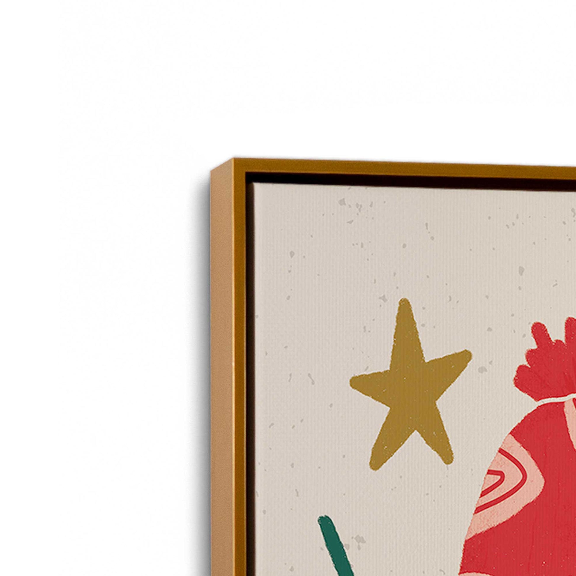 [Color:Polished Gold], Picture of art in a Polished Gold frame at an angle