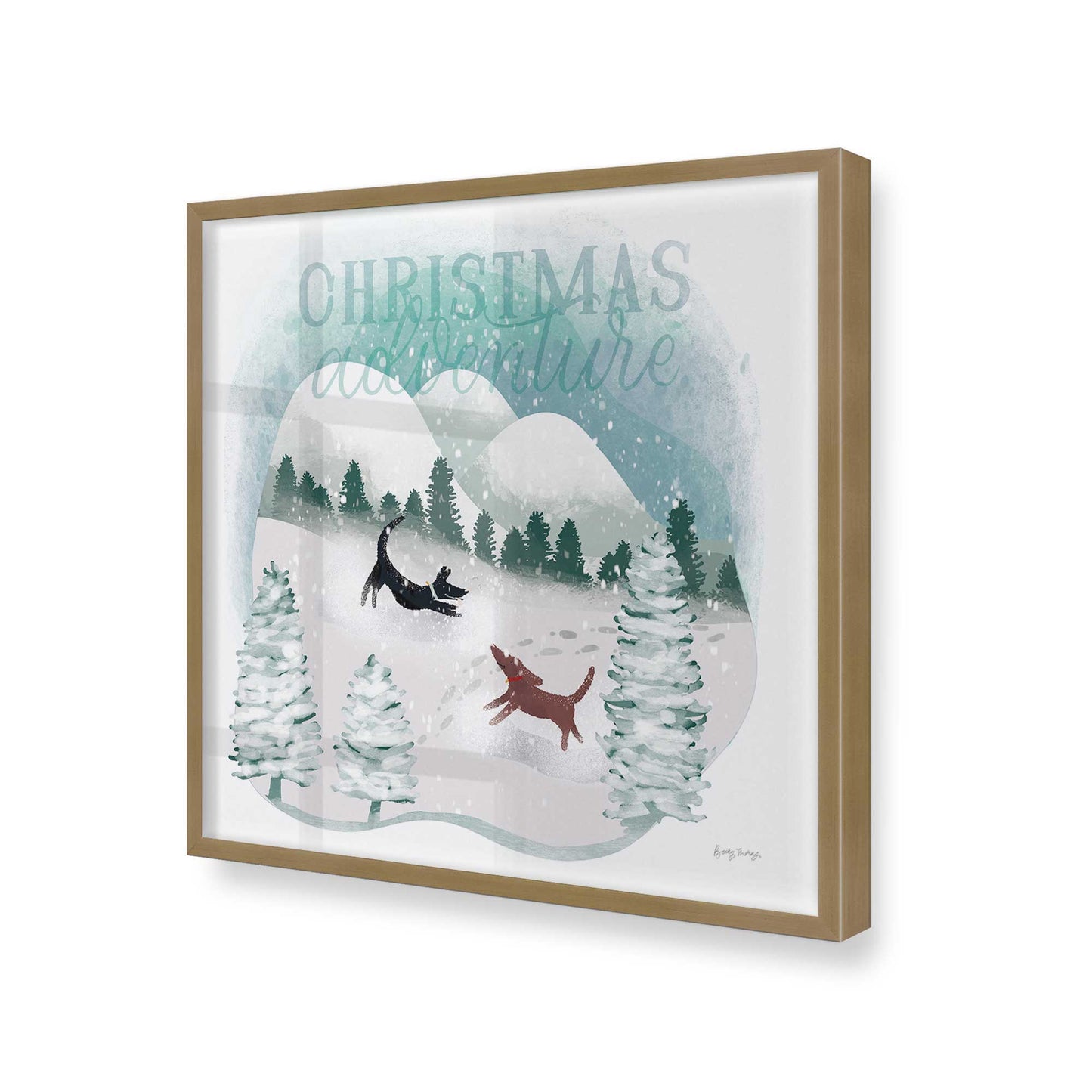 [Color:Brushed Gold], Picture of art in a Brushed Gold frame at an angle