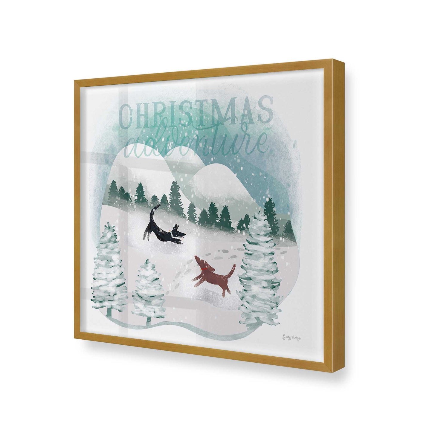 [Color:Polished Gold], Picture of art in a Polished Gold frame at an angle