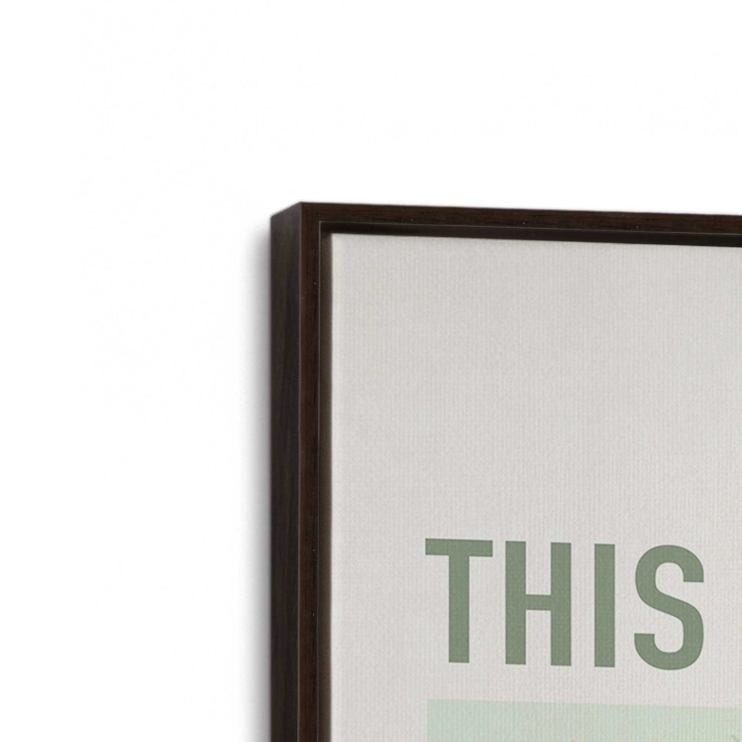 [Color:Espresso], Picture of art in a Espresso frame at an angle