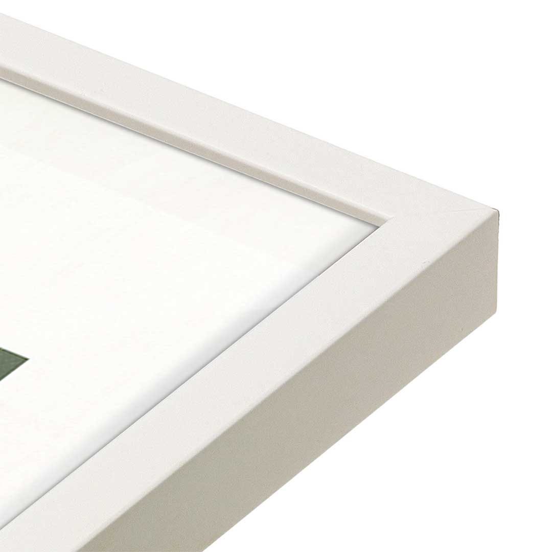 [Color:Opaque White], Picture of art in a Opaque White frame at an angle