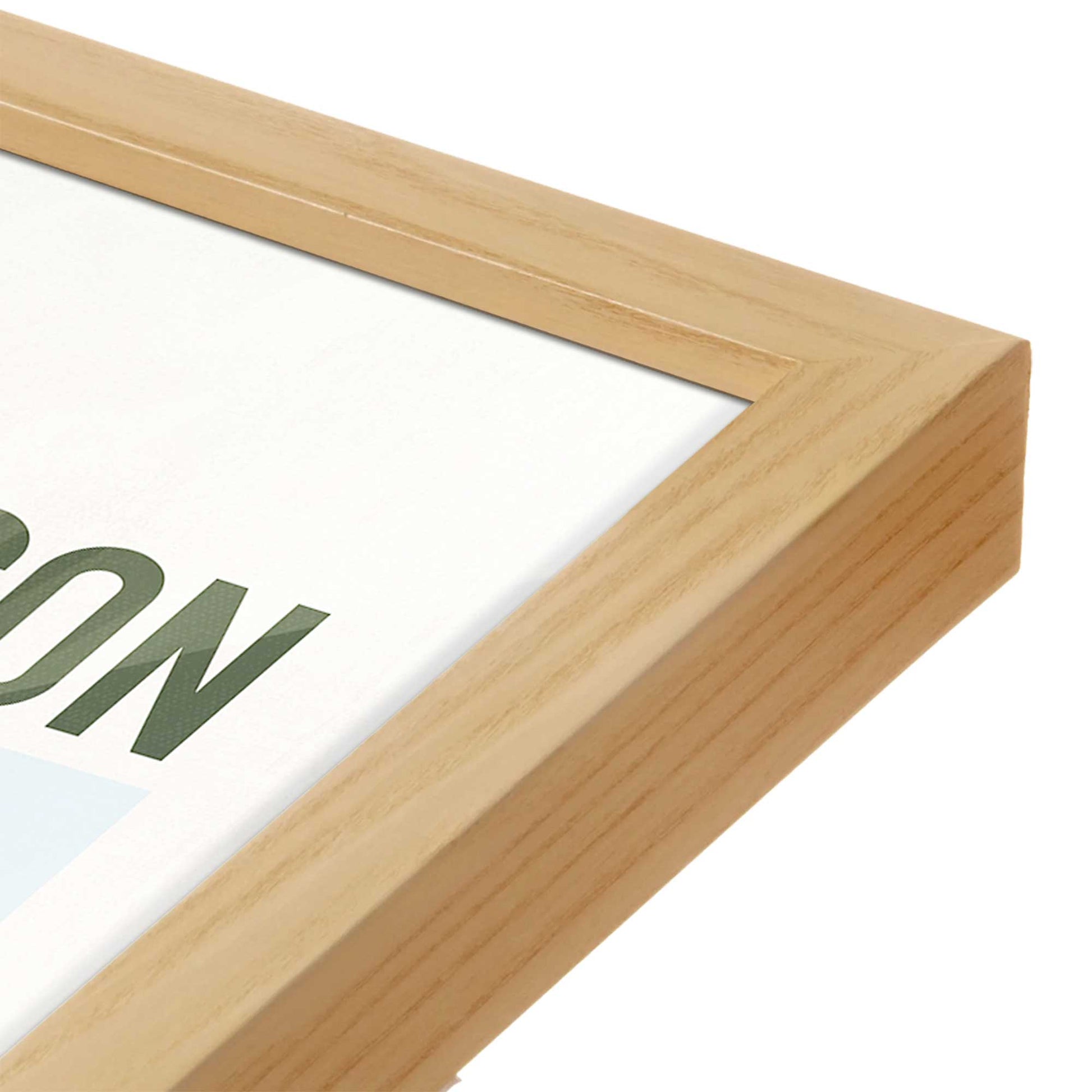 [Color:American Maple], Picture of art in a American Maple frame at an angle