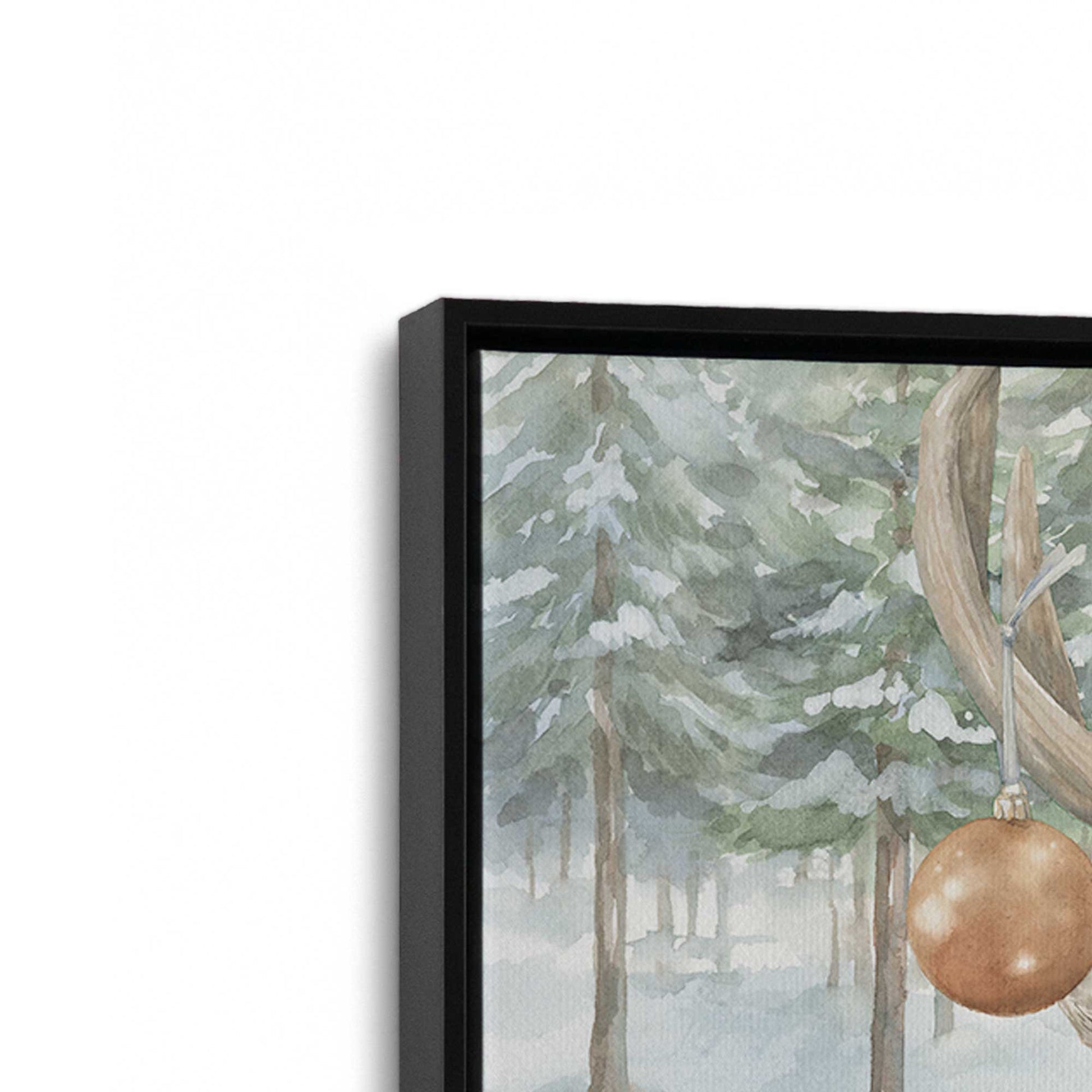 [Color:Satin Black], Picture of art in a Satin Black frame at an angle