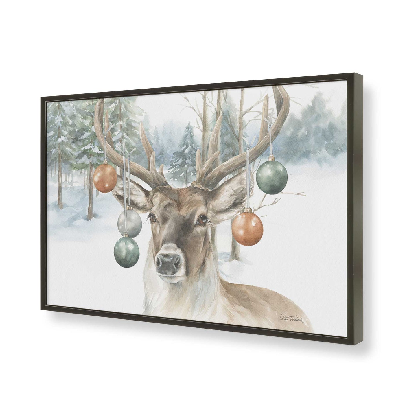 [Color:Satin Black], Picture of art in a Satin Black frame of the corner