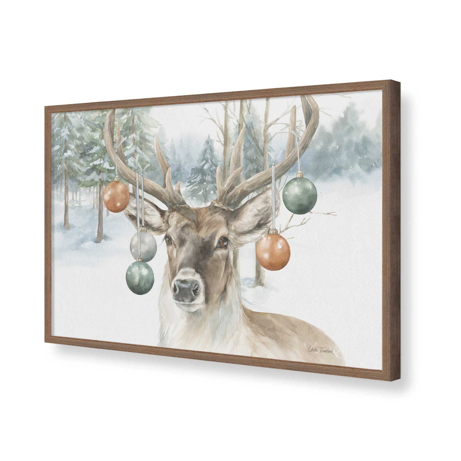 [Color:Walnut], Picture of art in a Walnut frame of the corner