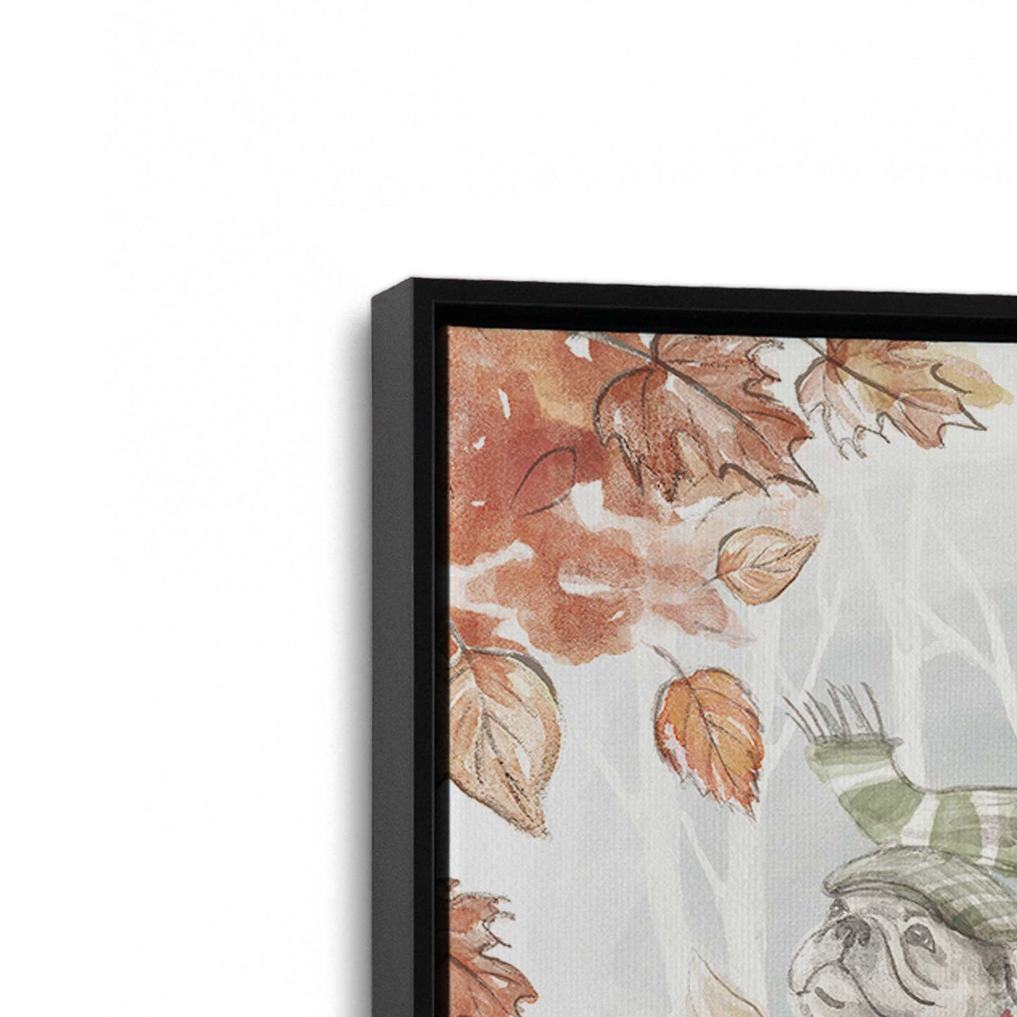 [Color:Satin Black], Picture of art in a Satin Black frame at an angle