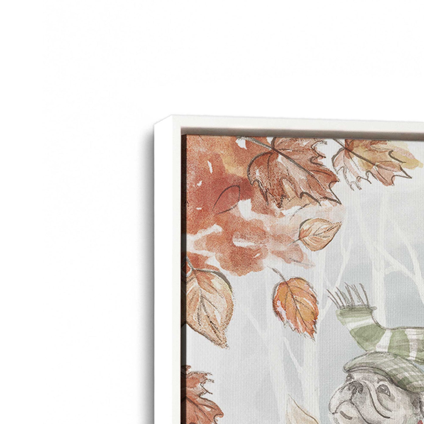 [Color:Opaque White], Picture of art in a White frame at an angle